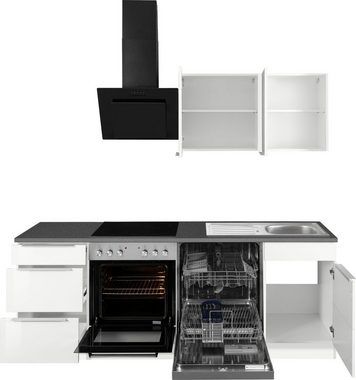 Kochstation Küchenzeile KS-Brindisi, mit E-Geräten, Breite 220 cm