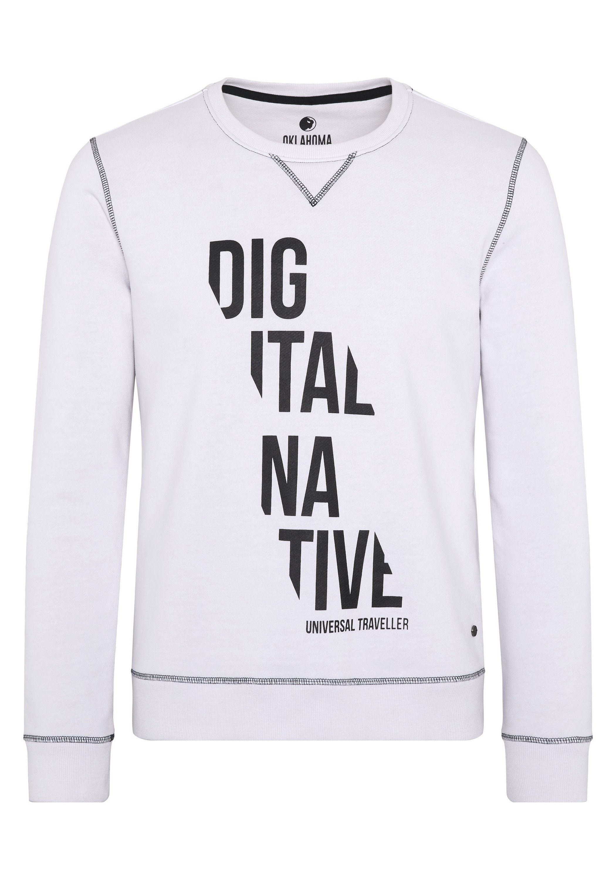 OKLAHOMA PREMIUM DENIM Sweatshirt mit Inside-Out-Nähten 11-0601 Bright White