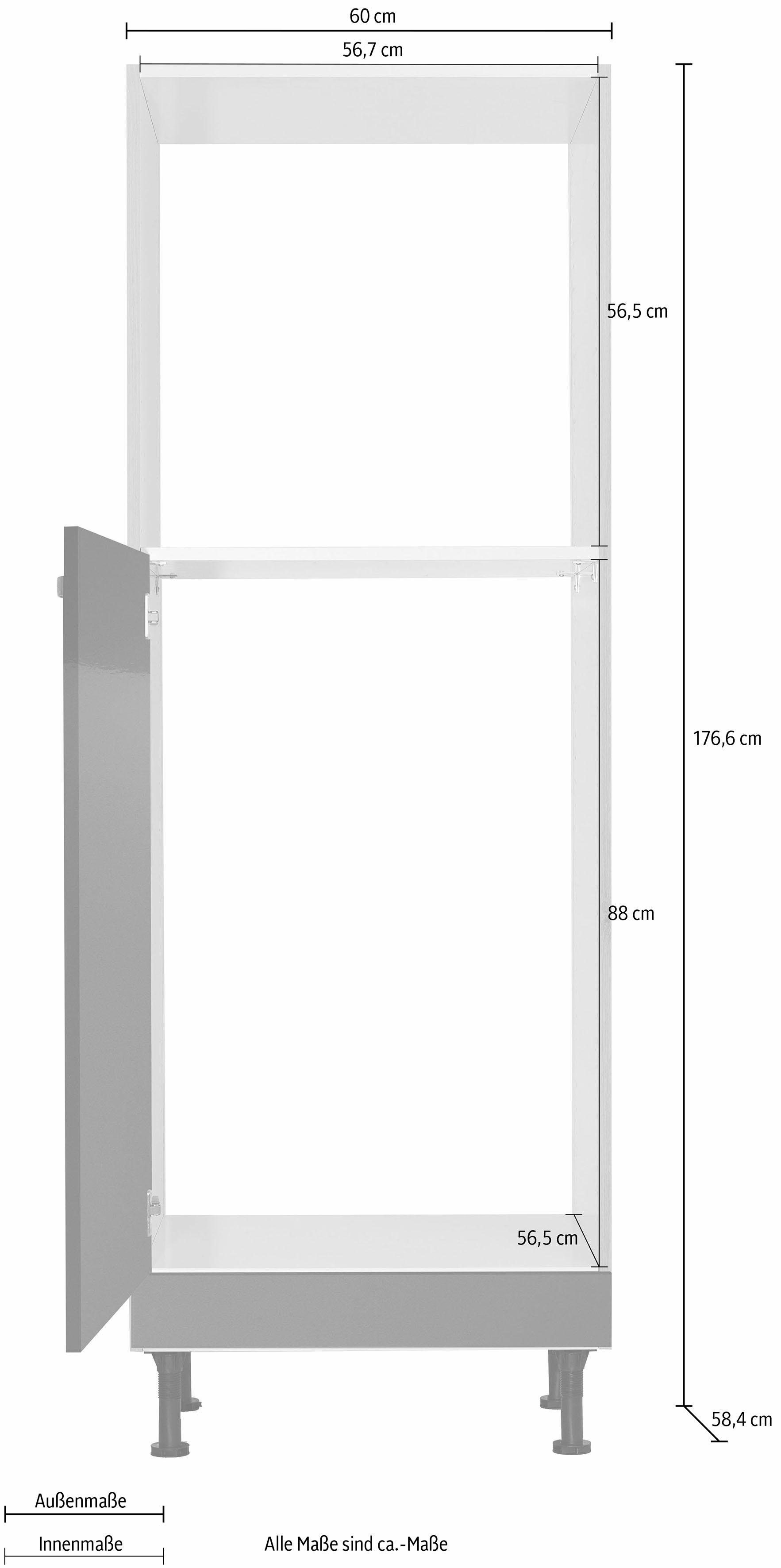 | Backofen/Kühlumbauschrank OPTIFIT basaltgrau basaltgrau Cara