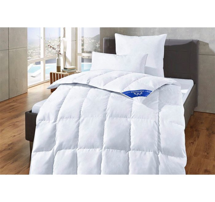 Daunenbettdecke Komfort Excellent Füllung: 60% Daunen 40% Federn Bezug: 100% Baumwolle Bettdecke in 5 Wärmeklassen hergestellt in Deutschland
