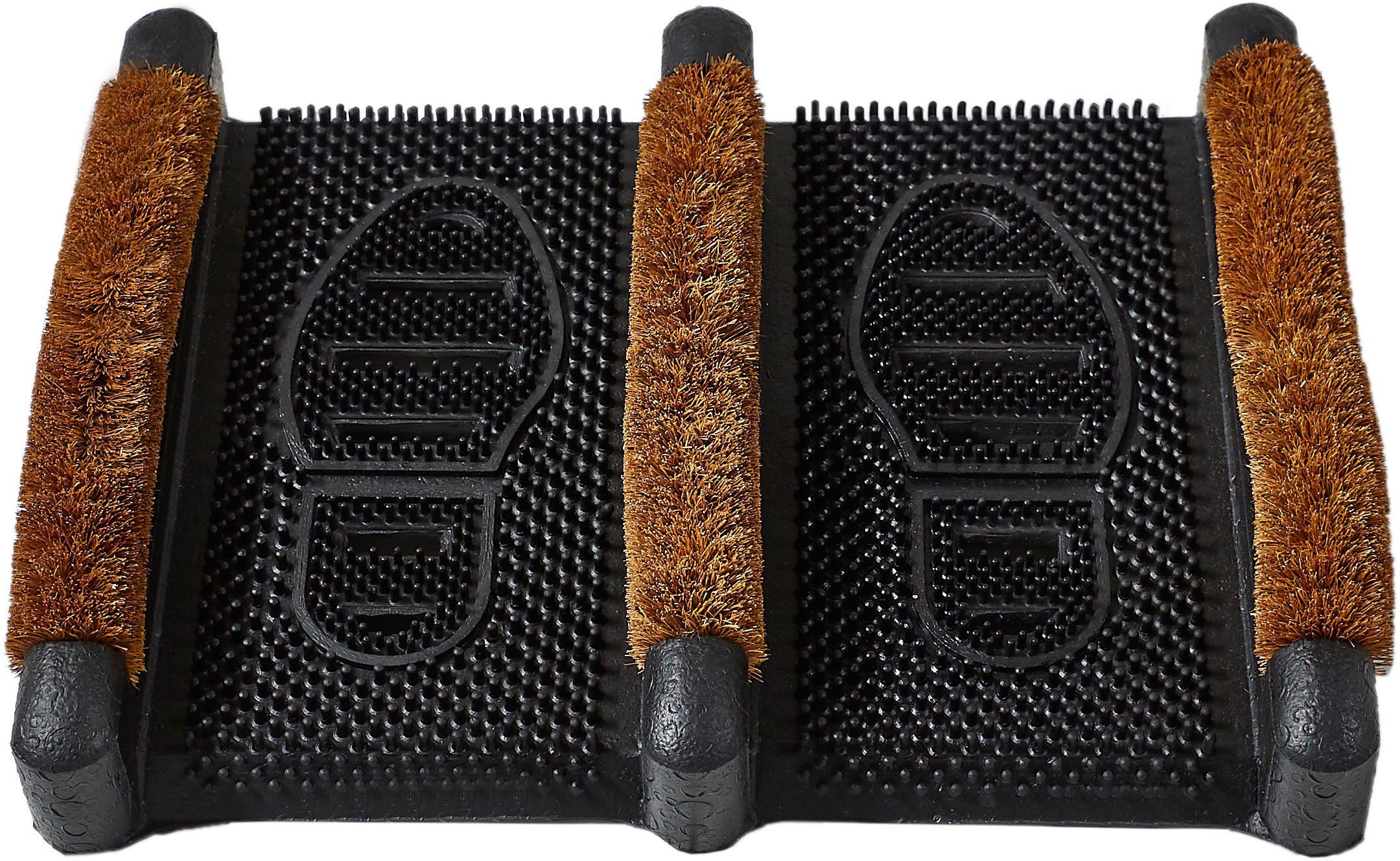 Fußmatte Gummi Kokos Schuh, Andiamo, rechteckig, Höhe: 60 mm, Schmutzfangmatte, In- und Outdoor geeignet