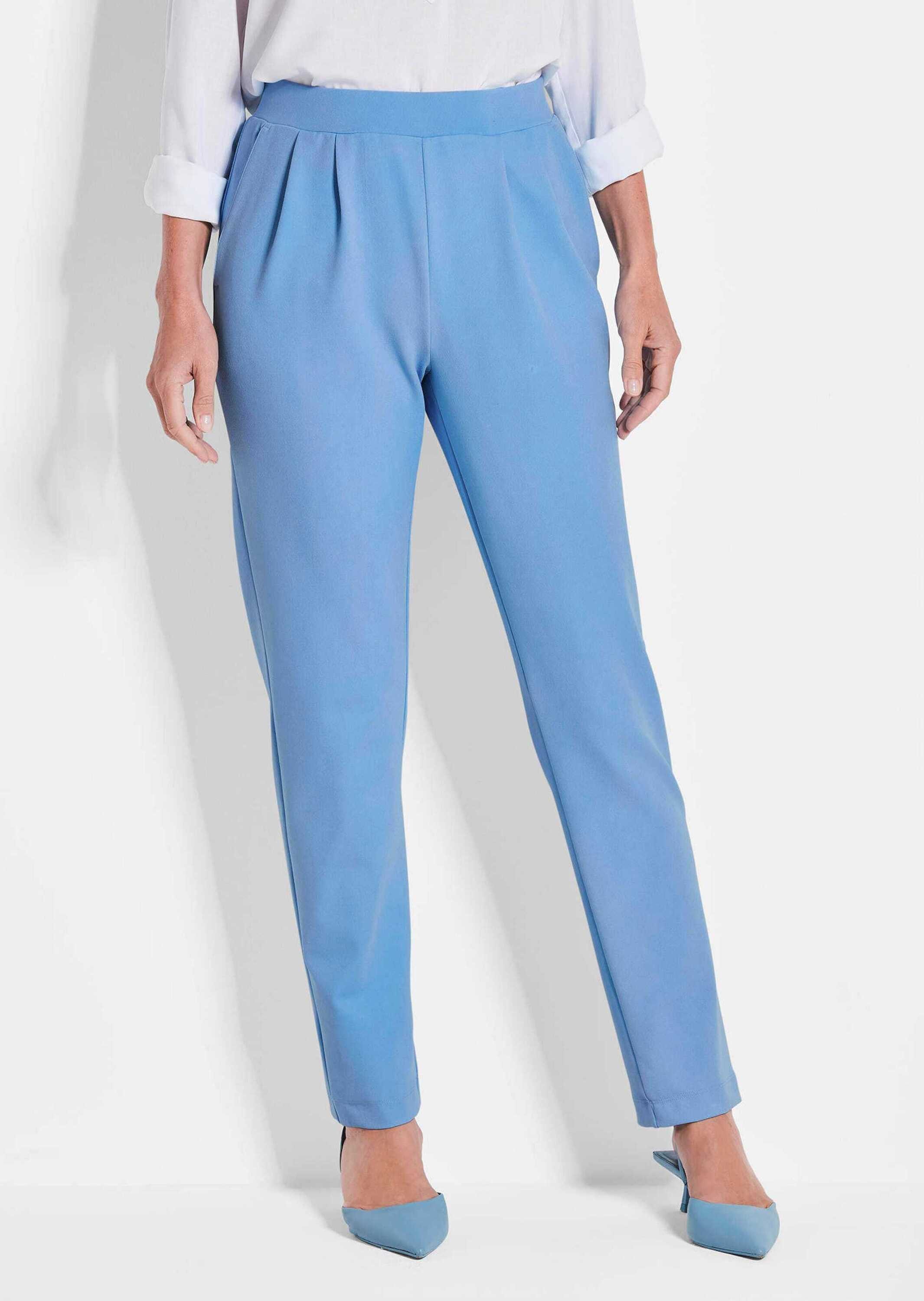 GOLDNER Schlupfhose Businesshose SARA mit Komfortbund Krepphose mit elastischem Bund, Taschen, Bundfalten