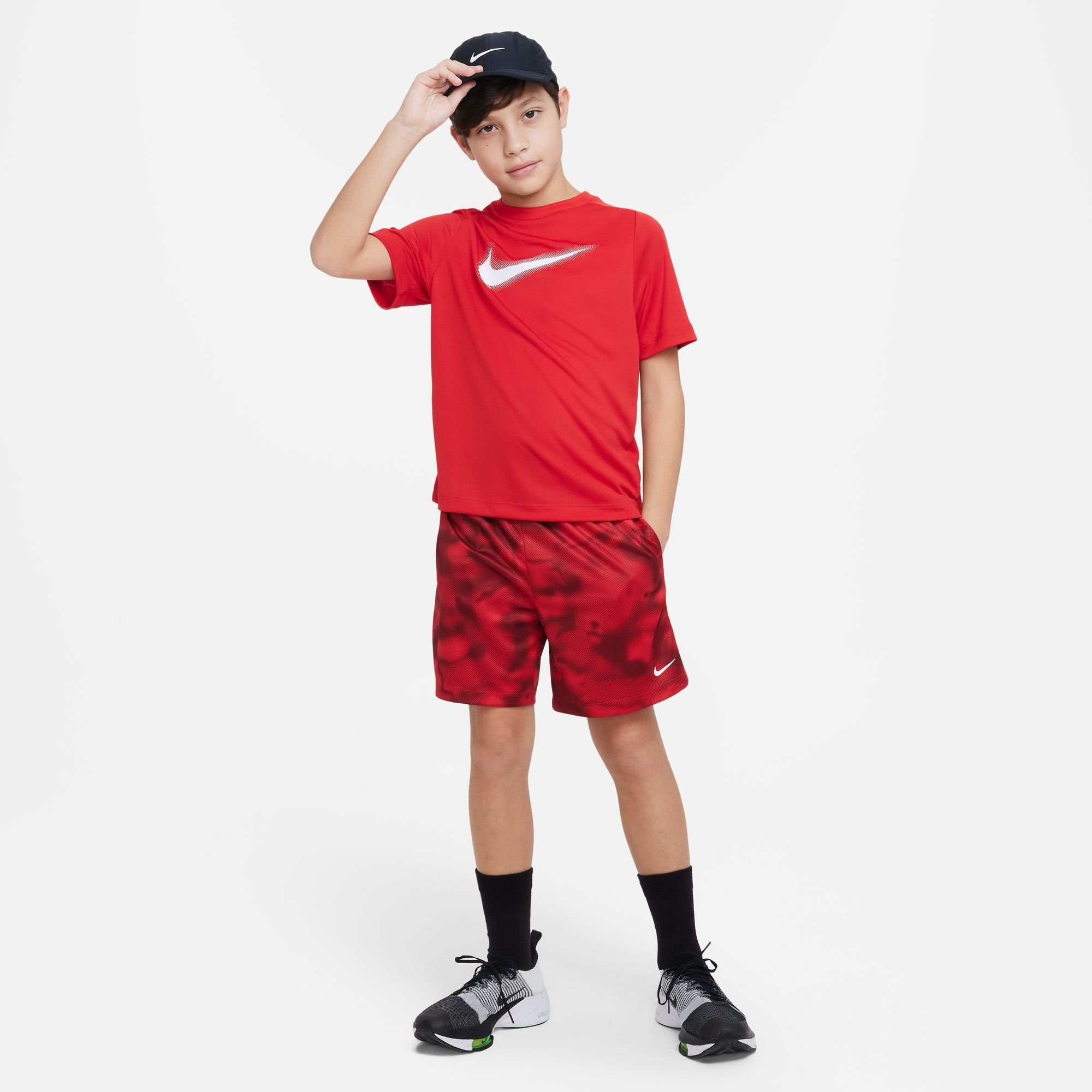 rot MULTI+ TRAINING BIG TOP Trainingsshirt (BOYS) Nike KIDS' GRAPHIC DRI-FIT