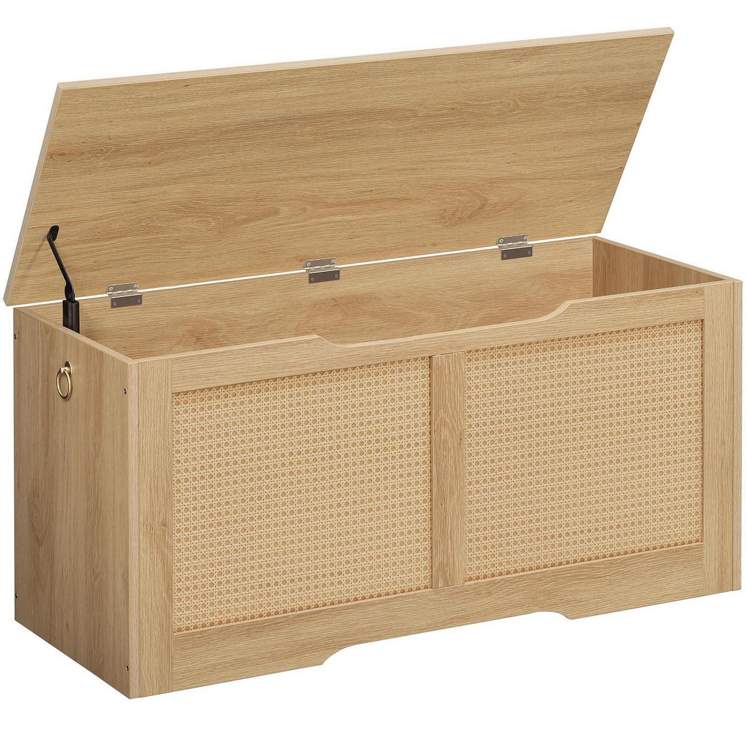 LuxusKollektion Sitztruhe Truhe mit Stauraum 100cm Rattan Natur (1-St)