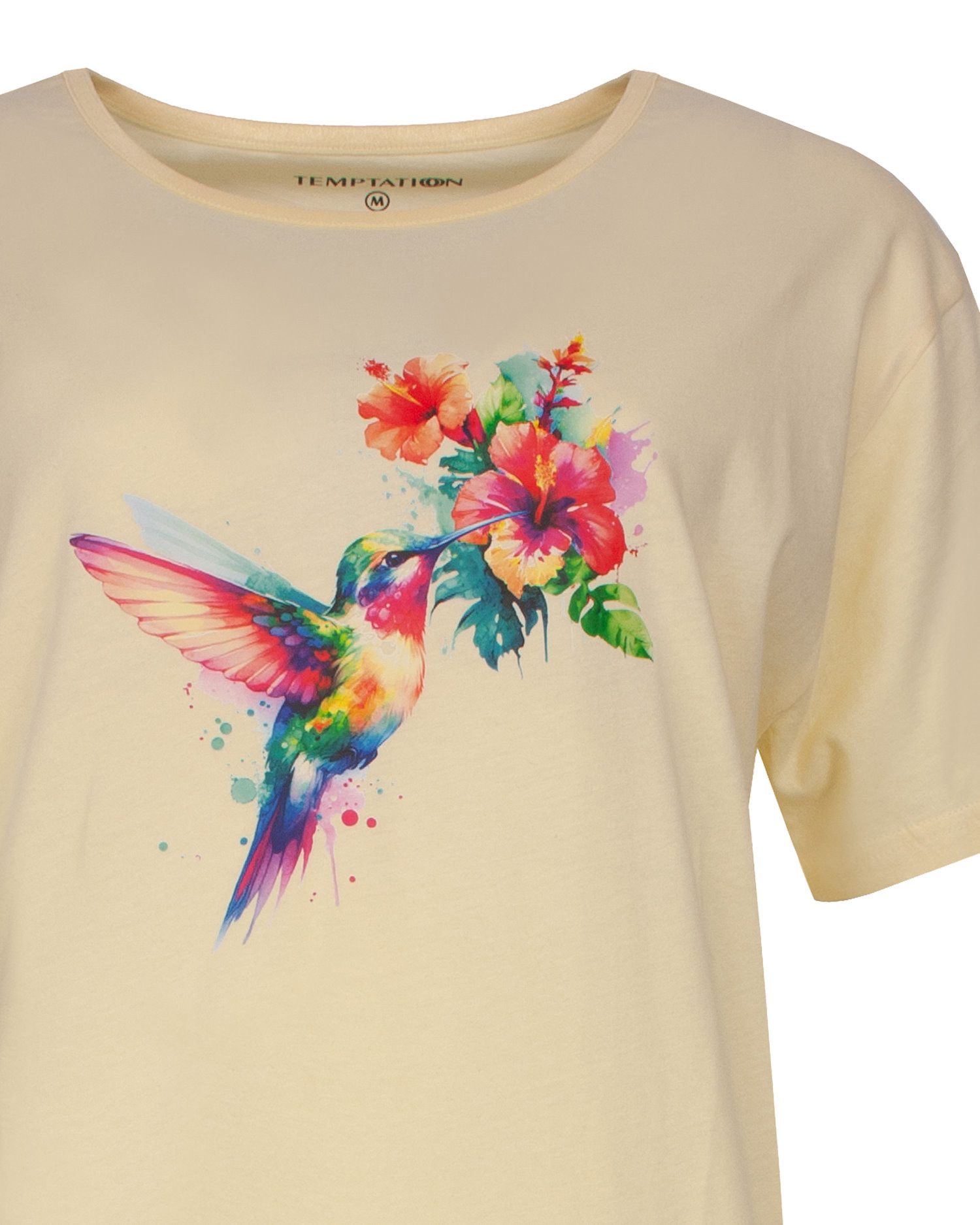 TEMPTATION Nachthemd Damen Schlafshirt mit kurzem Arm (1-tlg) Baumwolle