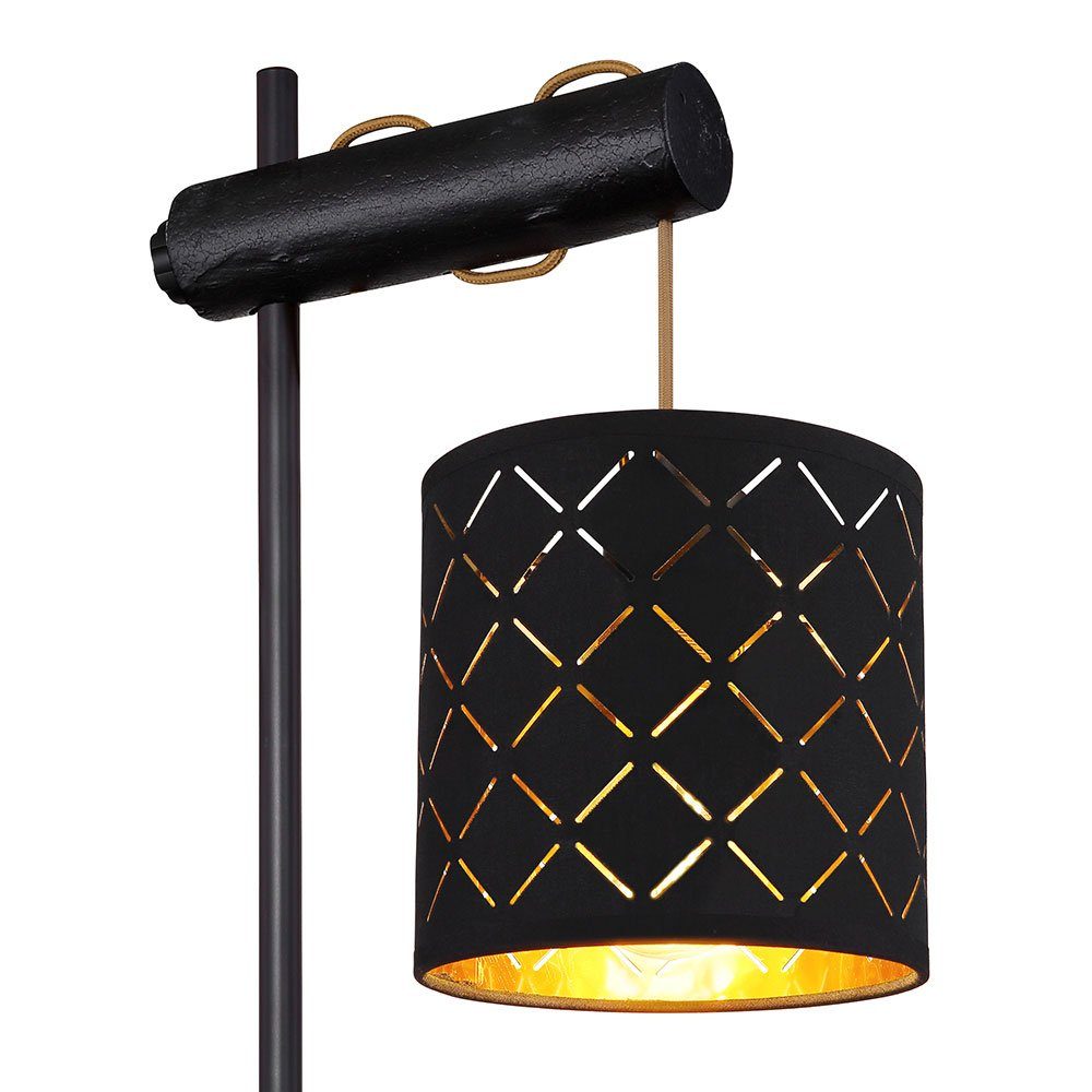 Tischleuchte, gold Globo Tischlampe inklusive, höhenverstellbar nicht Holzlampe schwarz Nachttischleuchte Leuchtmittel