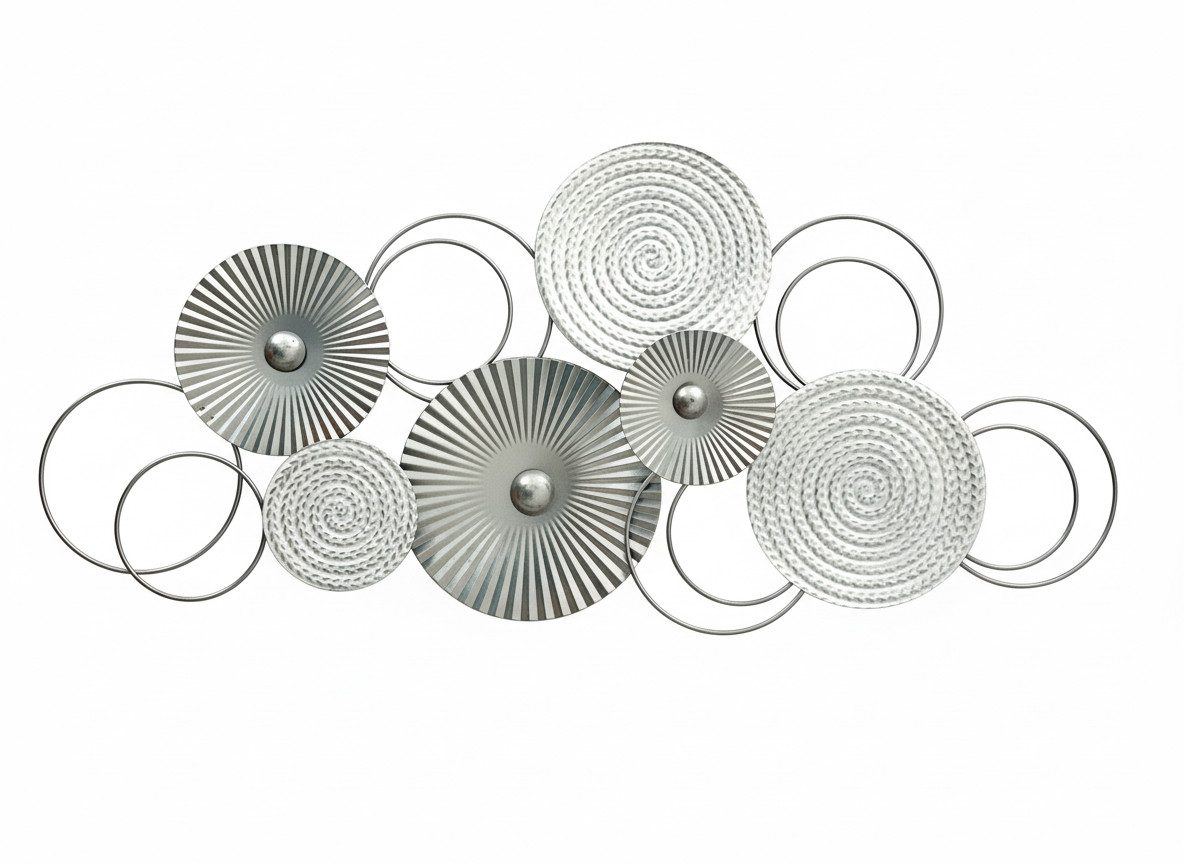 MF Wanddekoobjekt Wandbild Sixo Metall Wanddeko Wandschmuck Kreise 83x38 cm günstig online kaufen