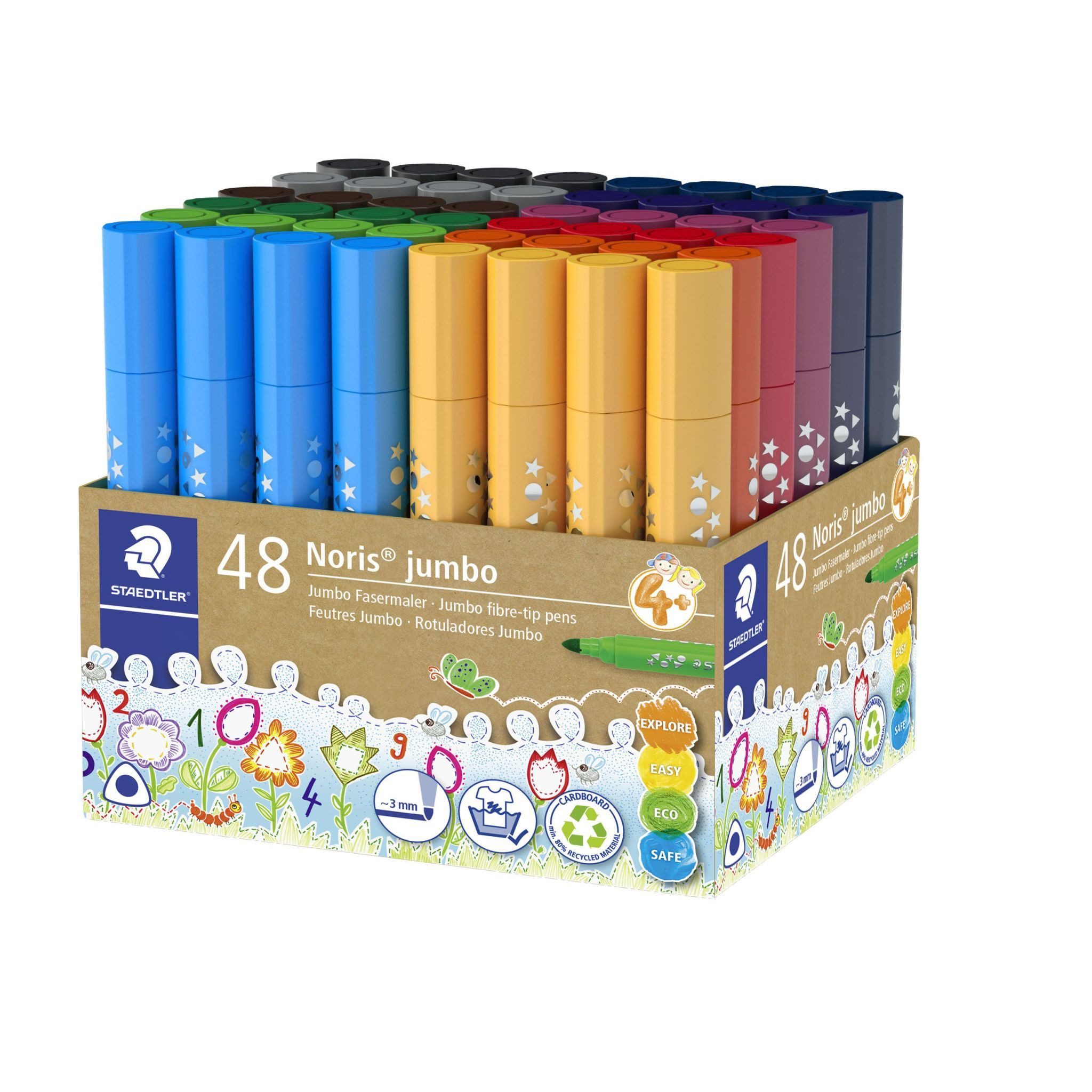 STAEDTLER Malstift Staedtler Fasermaler Noris 3mm 48ST Köcher