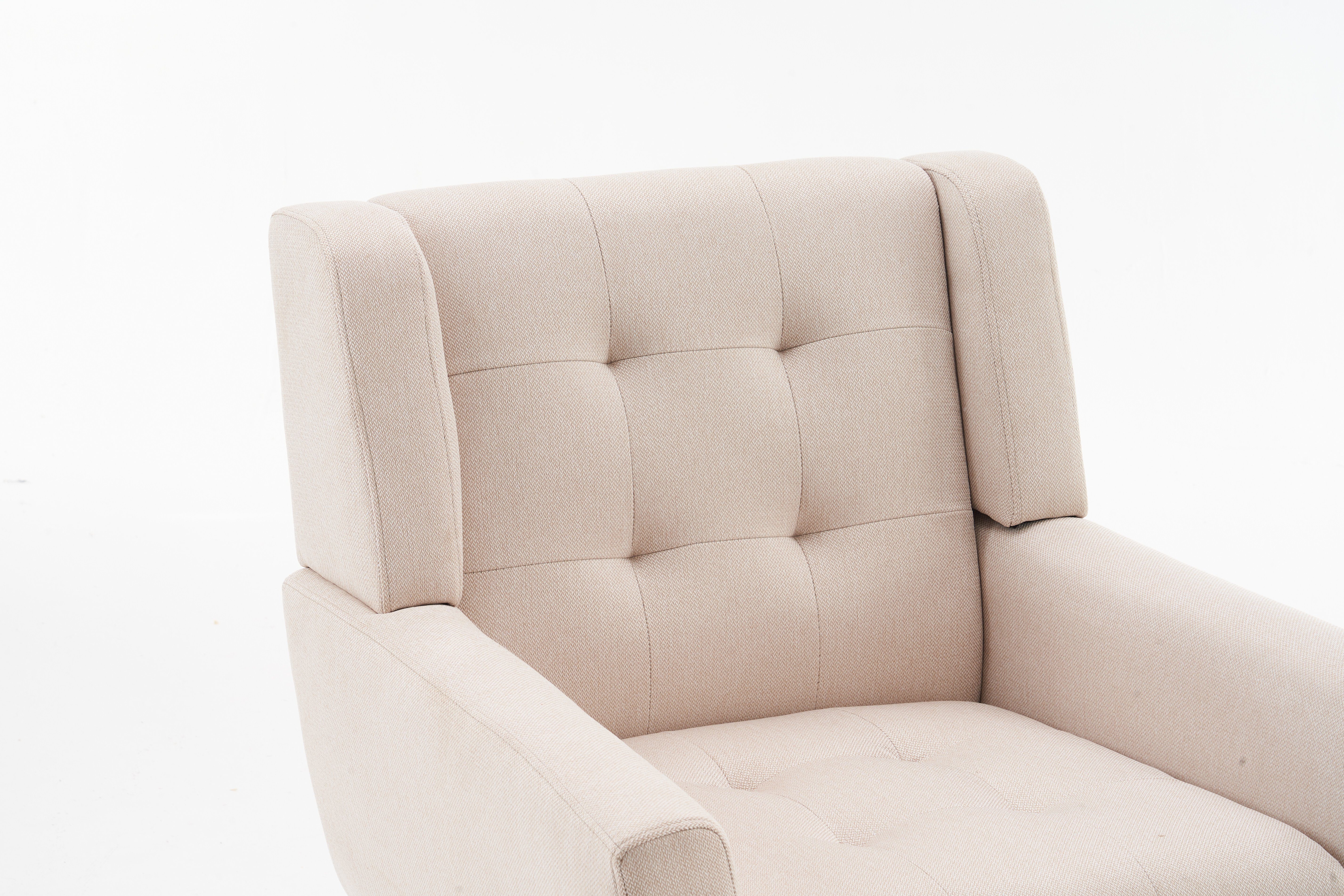 DOTMALL Armlehnstuhl Mid Century Modern Nussbaum Beige und Fabric Armlehnstuhl