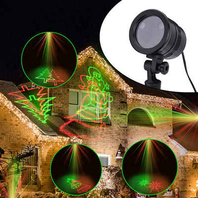 monzana Gartenleuchte, Projektor, LED fest verbaut, mehrfarbig, LED Projektor Weihnachten Außen Timer Weihnachtsdeko Innen