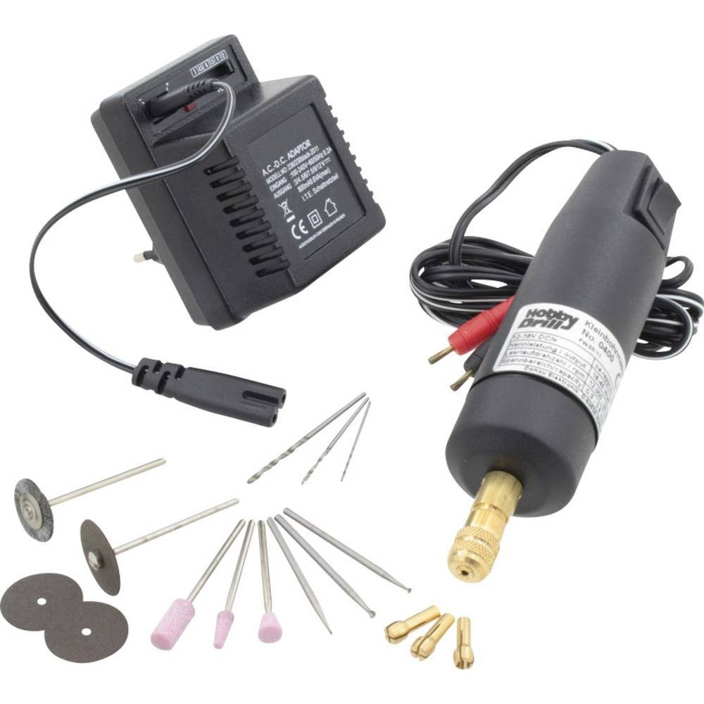 Donau Elektronik Elektro-Multifunktionswerkzeug Mini-Bohrmaschinen-Set Hobby Drill 2000 20tlg, mit Zubehör