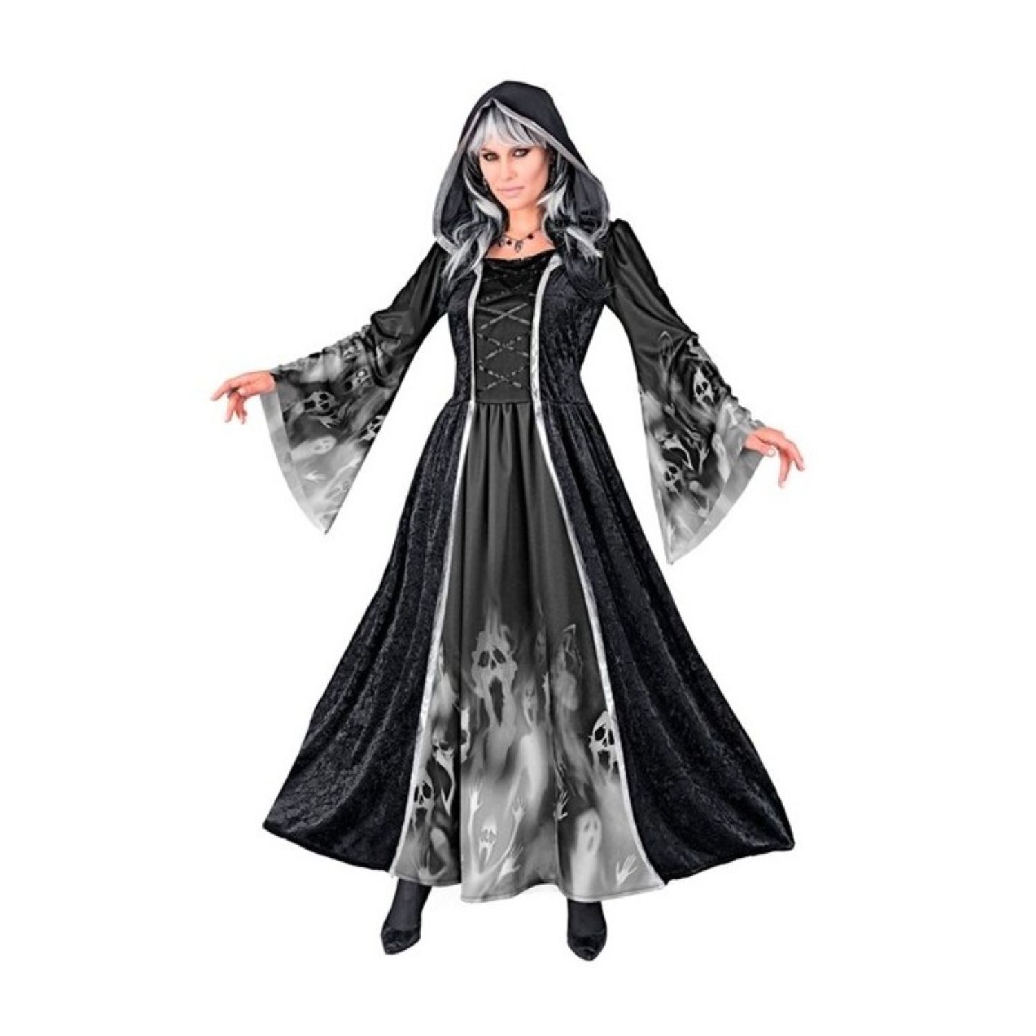 Widmann S.r.l. Zombie-Kostüm Kostüm 'Screaming Souls' für Damen, Kleid mit Kap