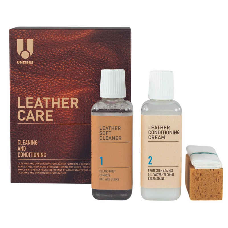 Uniters Himolla Leather Care Lederpflegeset (1 St., 4-tlg, Schutz & Pflege von Ledersofas, Sessel & mehr), für alle Lederarten außer Nubuk & Wildleder