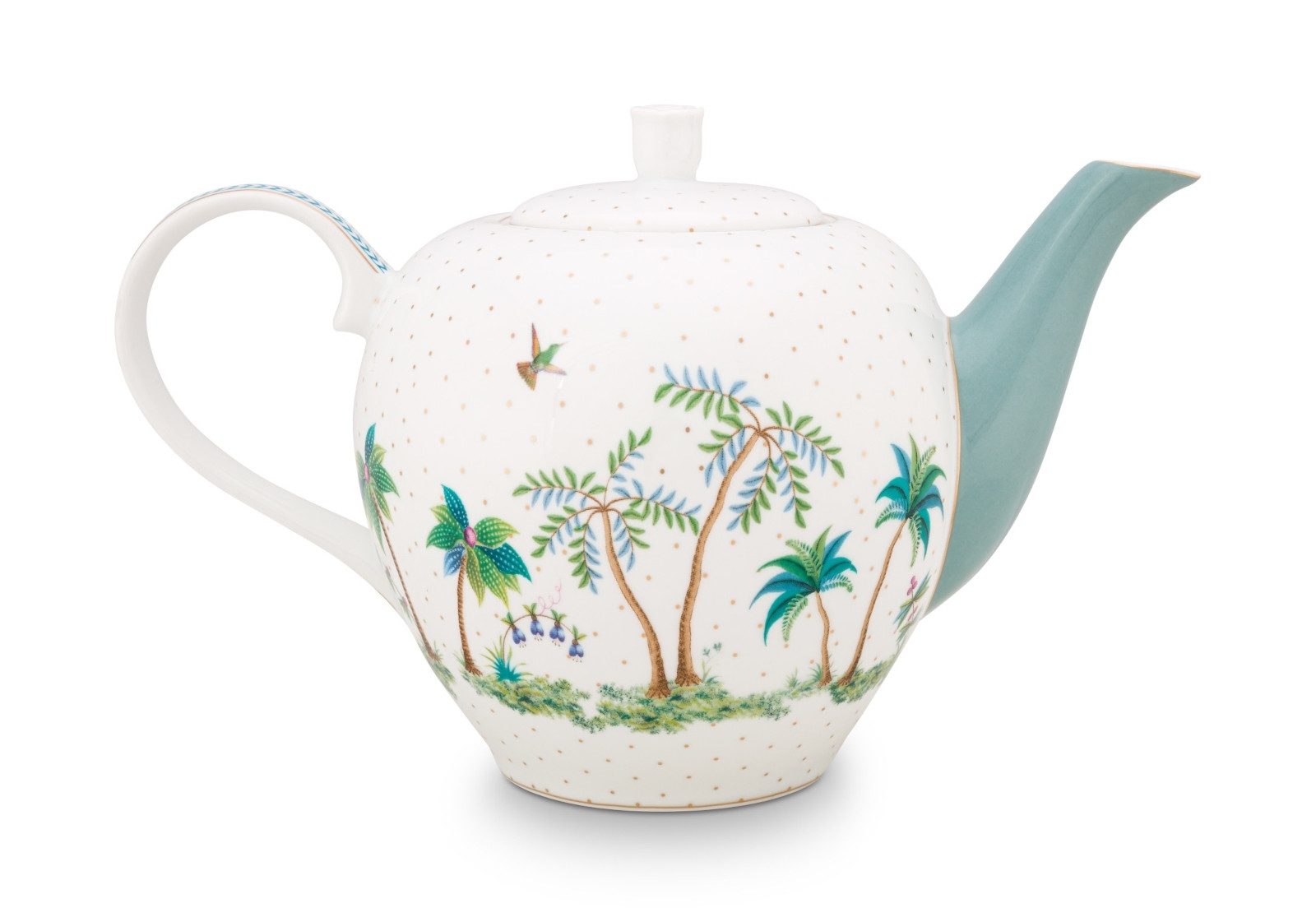PiP Studio Teeservice Jolie Flowers Blue Tee Set gross 3tlg., Porzellan, Set/3 Tea Set Large Jolie Flowers Blue