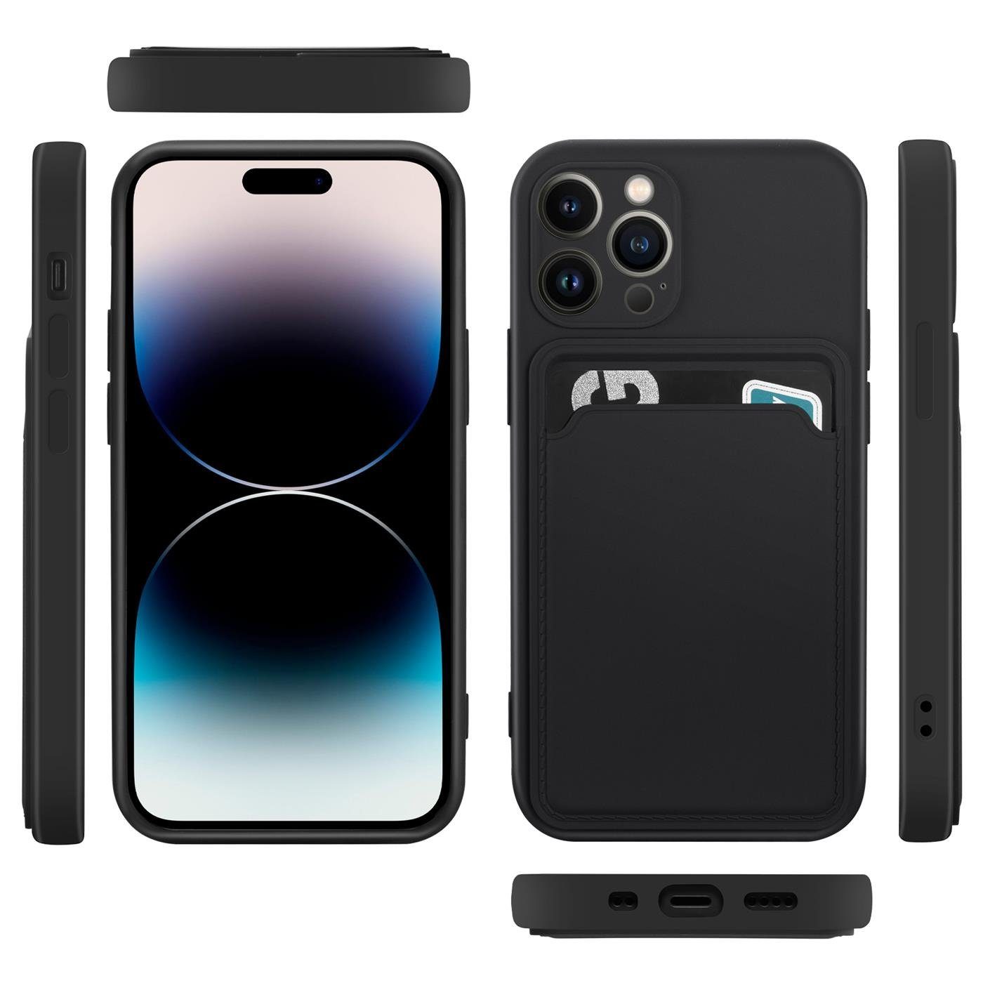 CoolGadget Handyhülle Schutzhülle mit Kartenfach für Apple iPhone 16 Pro 6,3 Zoll, Silikon Case Slim TPU Cover Tasche mit Aufbewahrung EC Karte Ausweis – Bild 2 von 5