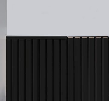 LEISTENHAMMER DER SOCKELLEISTEN SHOP Wandpaneel Akustikpaneel MDF Nalpa 240x56 cm Schwarz 3D Wandpaneel Lamellenwand, 1.35 qm, (1-tlg)