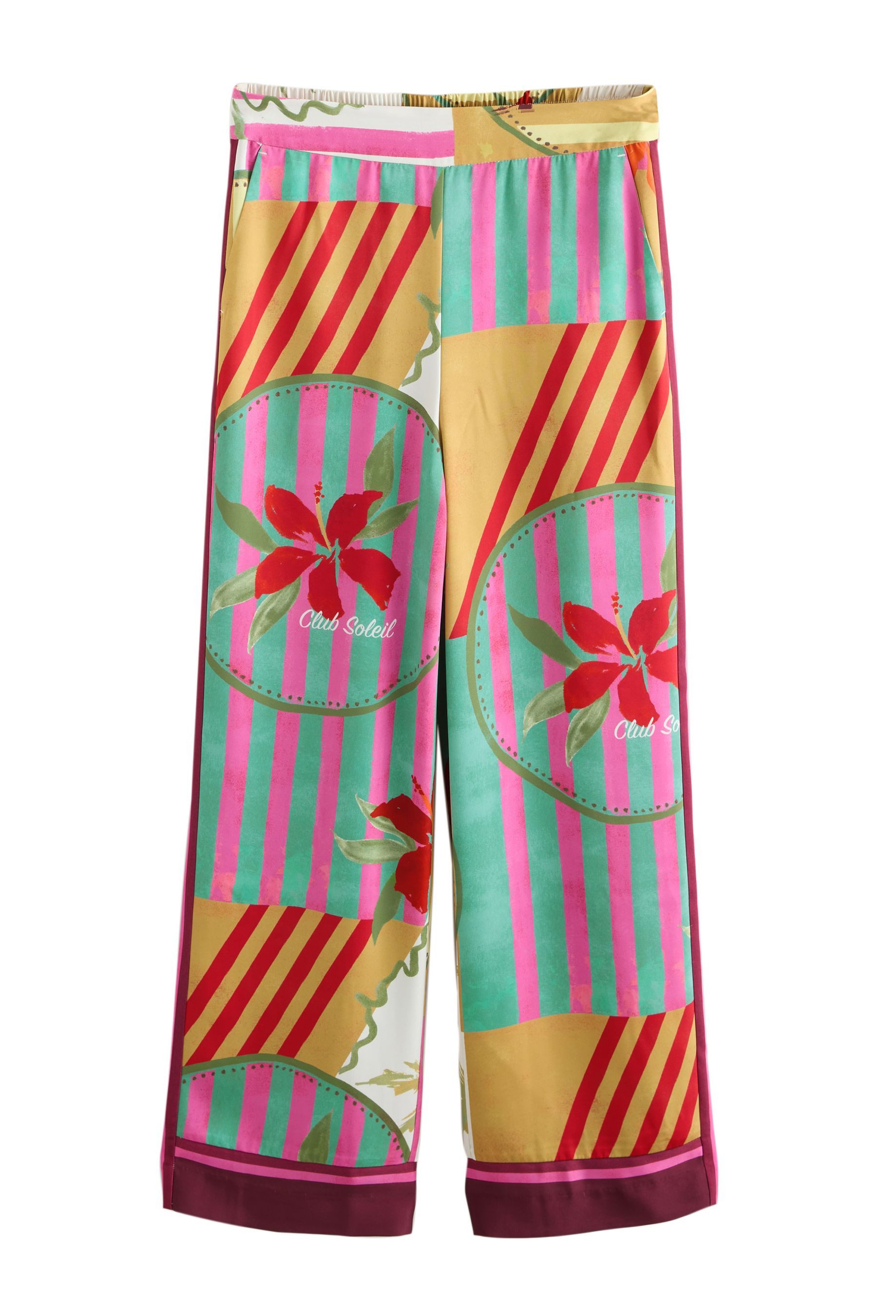 Stoffhose Satin-Hose mit weitem Bein