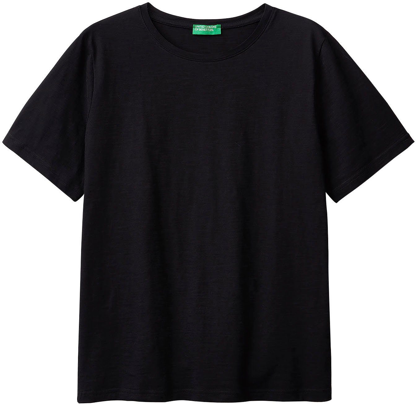 United Colors of Benetton T-Shirt cleaner Basic-Optik schwarz in