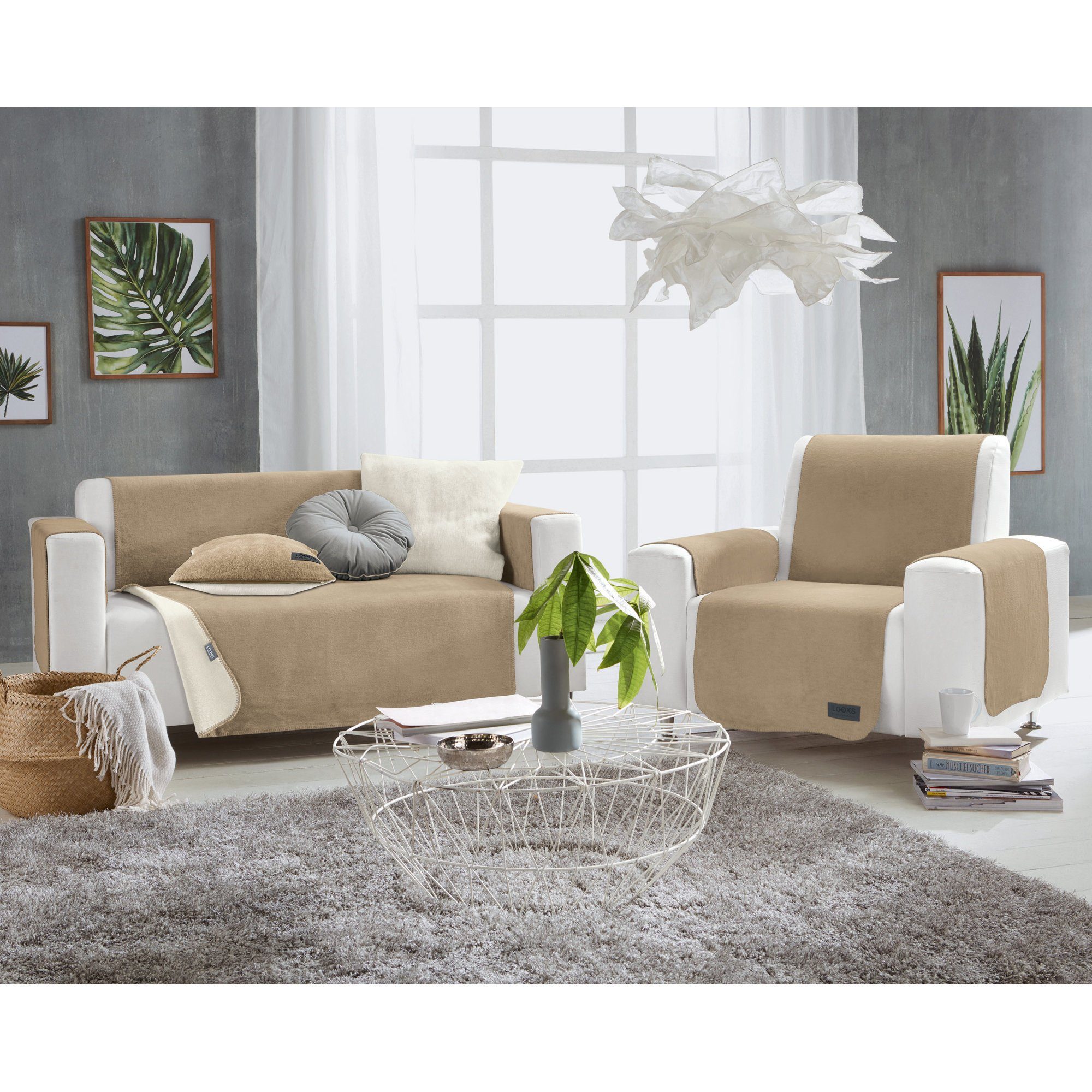 LOOKS by Wolfgang Joop Sesselschoner Sessel- und Sofaschoner, Baumwollmischung Uni – Bild 2 von 2