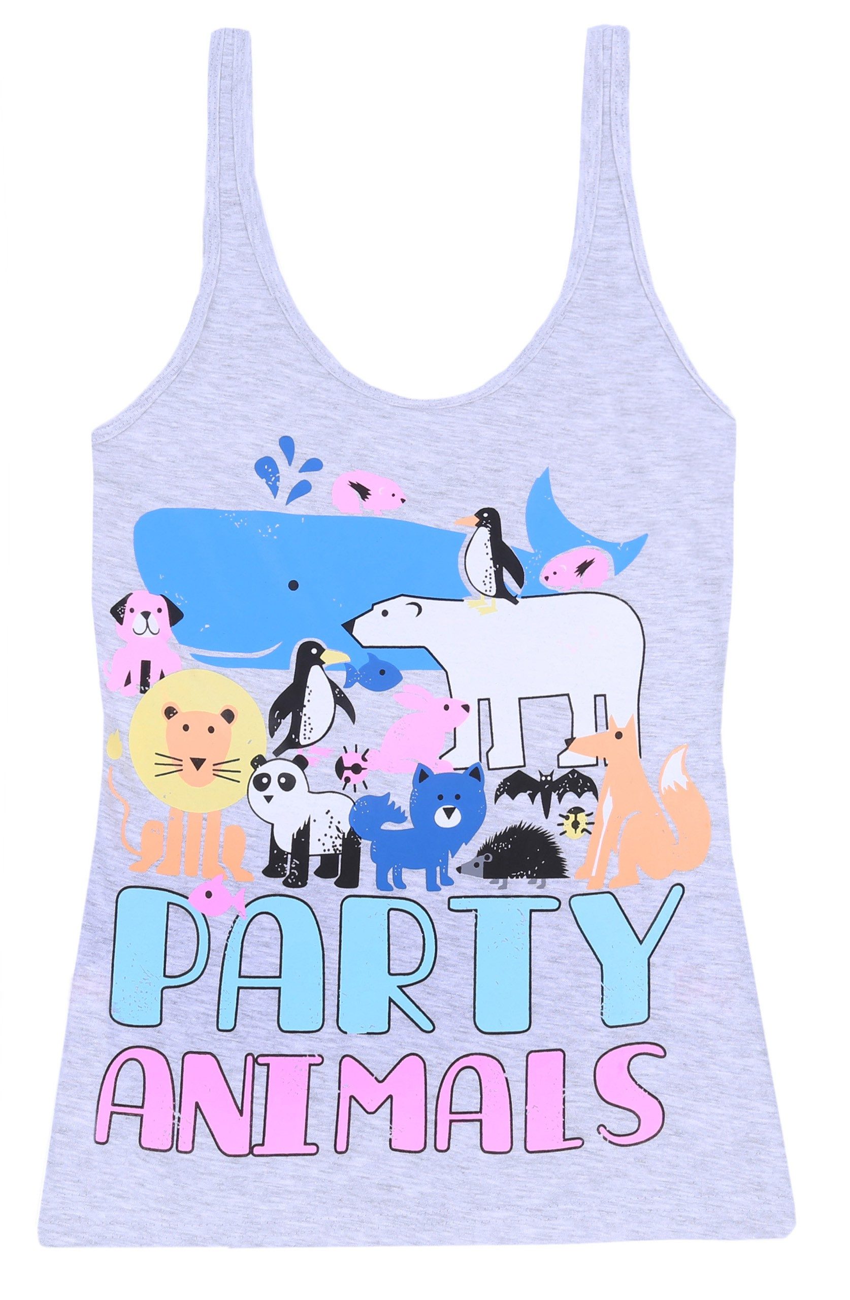 Sarcia.eu Pyjama Grau-pinker, süßer Schlafanzug kurzes Pyjama PARTY ANIMALS günstig online kaufen
