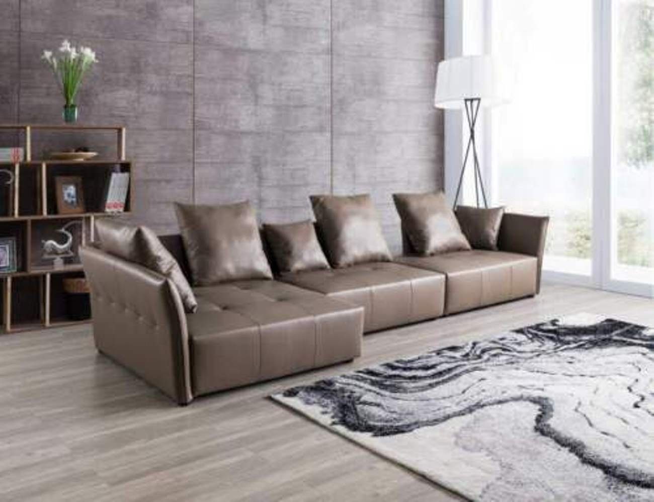 JVmoebel Ecksofa, Design Ecksofa Couch Polster Eckgarnitur Sofa Couchen Leder Braun | Ecksofas