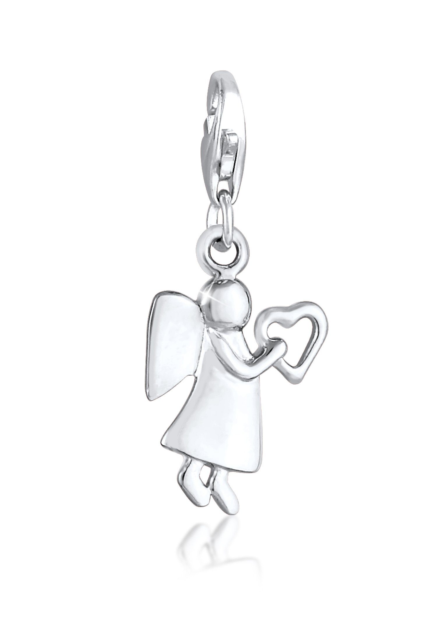 Elli Charm-Einhänger Schutzengel Herz Talisman Glücksbringer 925 Silber, Engel