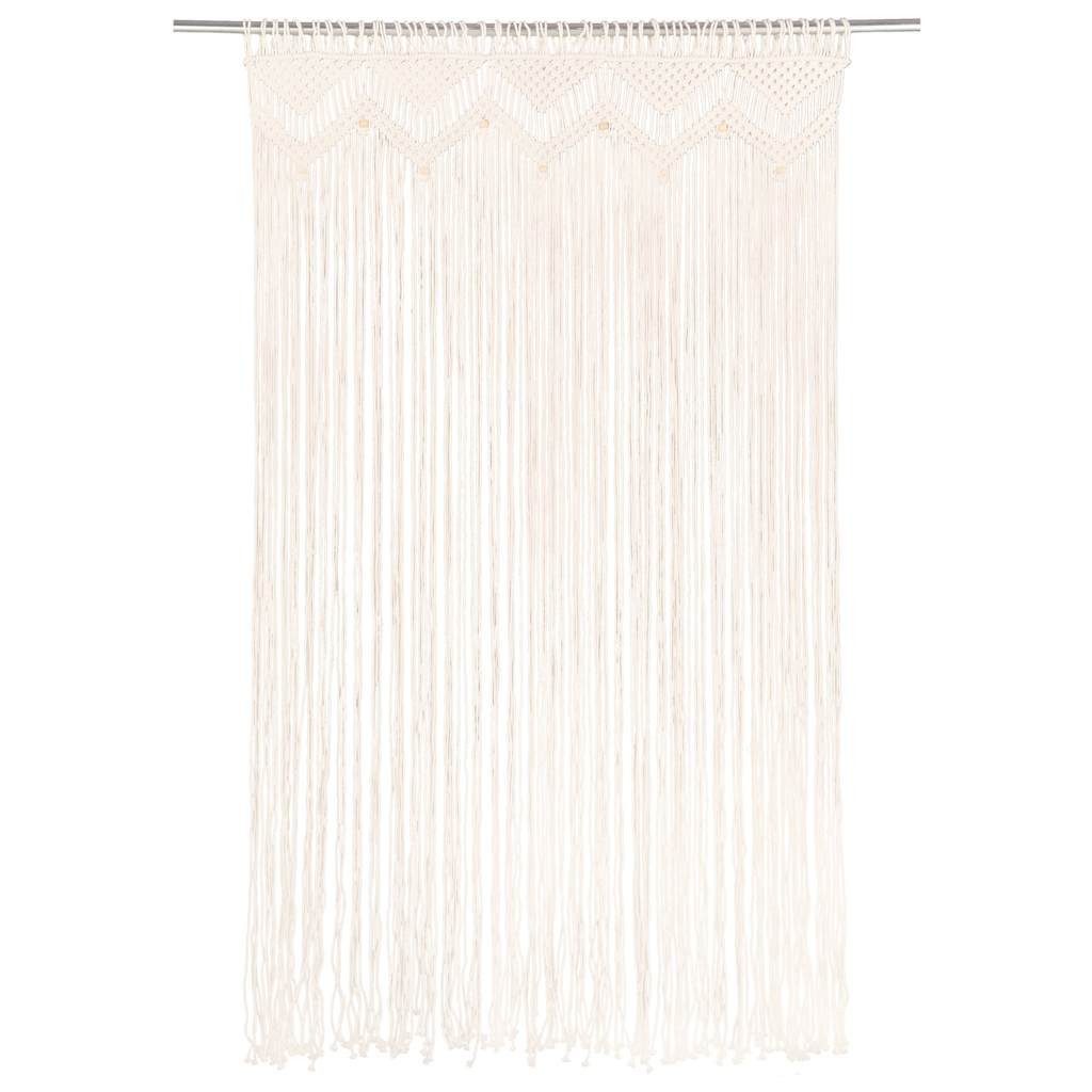 furnicato Vorhang Fadengardine Makramee 140 x 240 cm Creme Baumwolle günstig online kaufen