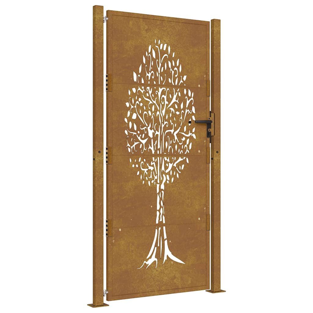 Gartentor Gartentor 100x175 cm Cortenstahl Baumdesign