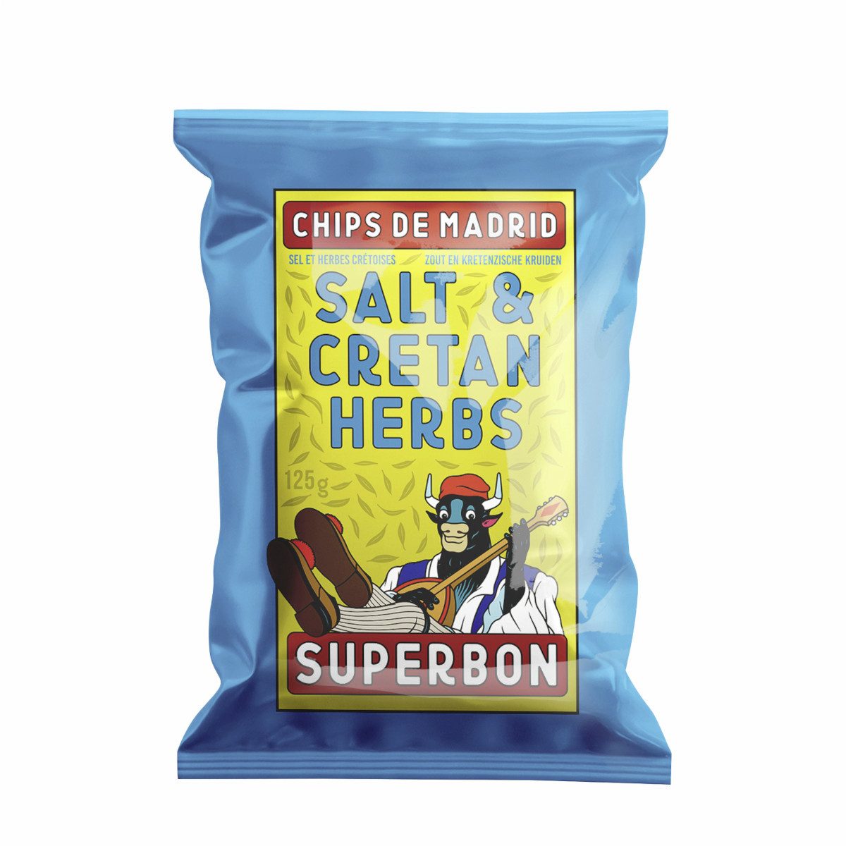 Superbon Knabberei, Superbon Chips Salt et Cretan Herbs Kartoffelchips mit Kräutern 125g