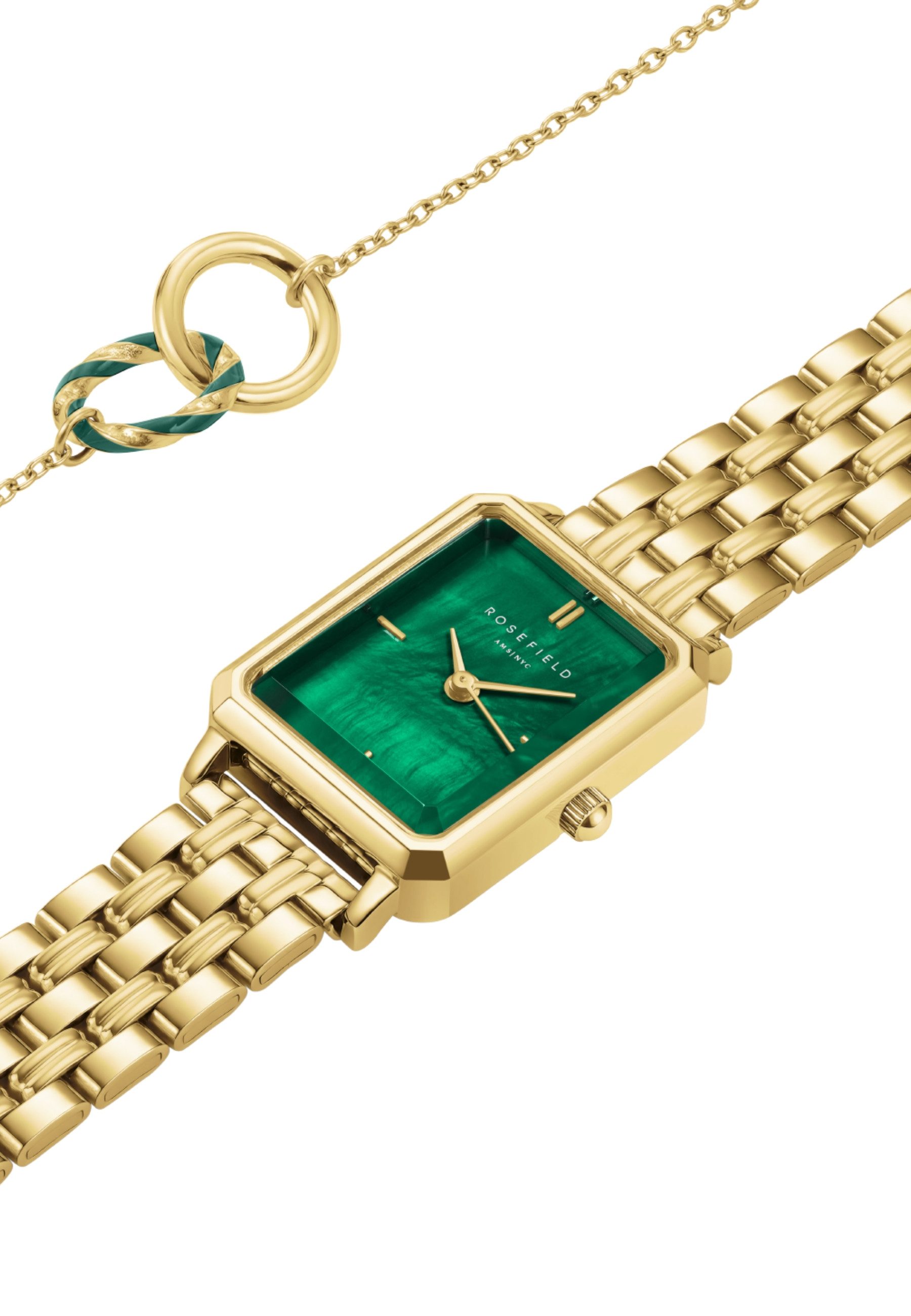 ROSEFIELD Quarzuhr ROSEFIELD Octagon + Duo-Armband Geschenkset für Damen