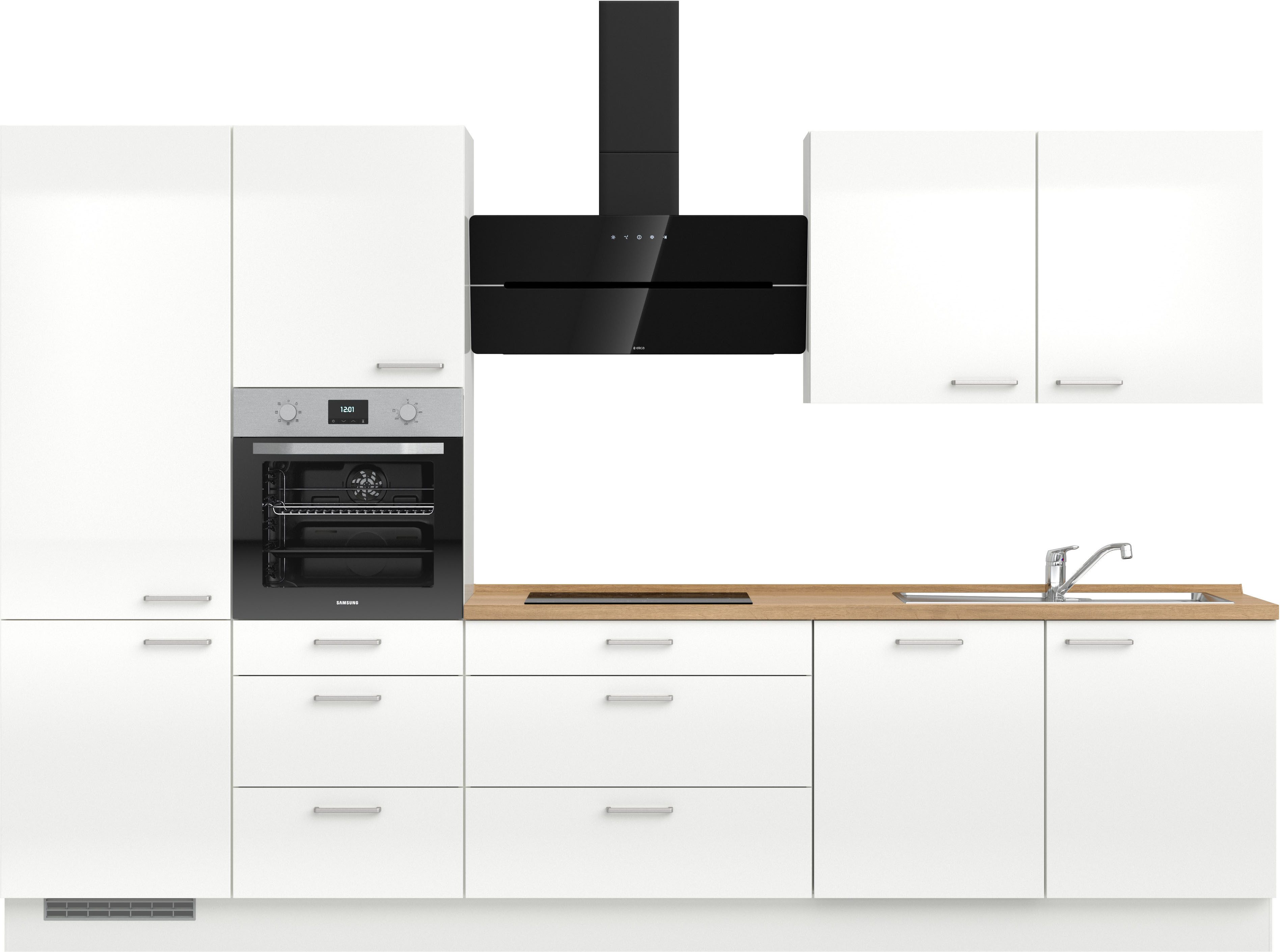 nobilia® Küchenzeile "Flash II", NEU: individuell anpassbar mit gratis Profi-Beratung, vormontiert, Breite 330 cm, Ausrichtung wählbar, wahlw. mit E-Geräten