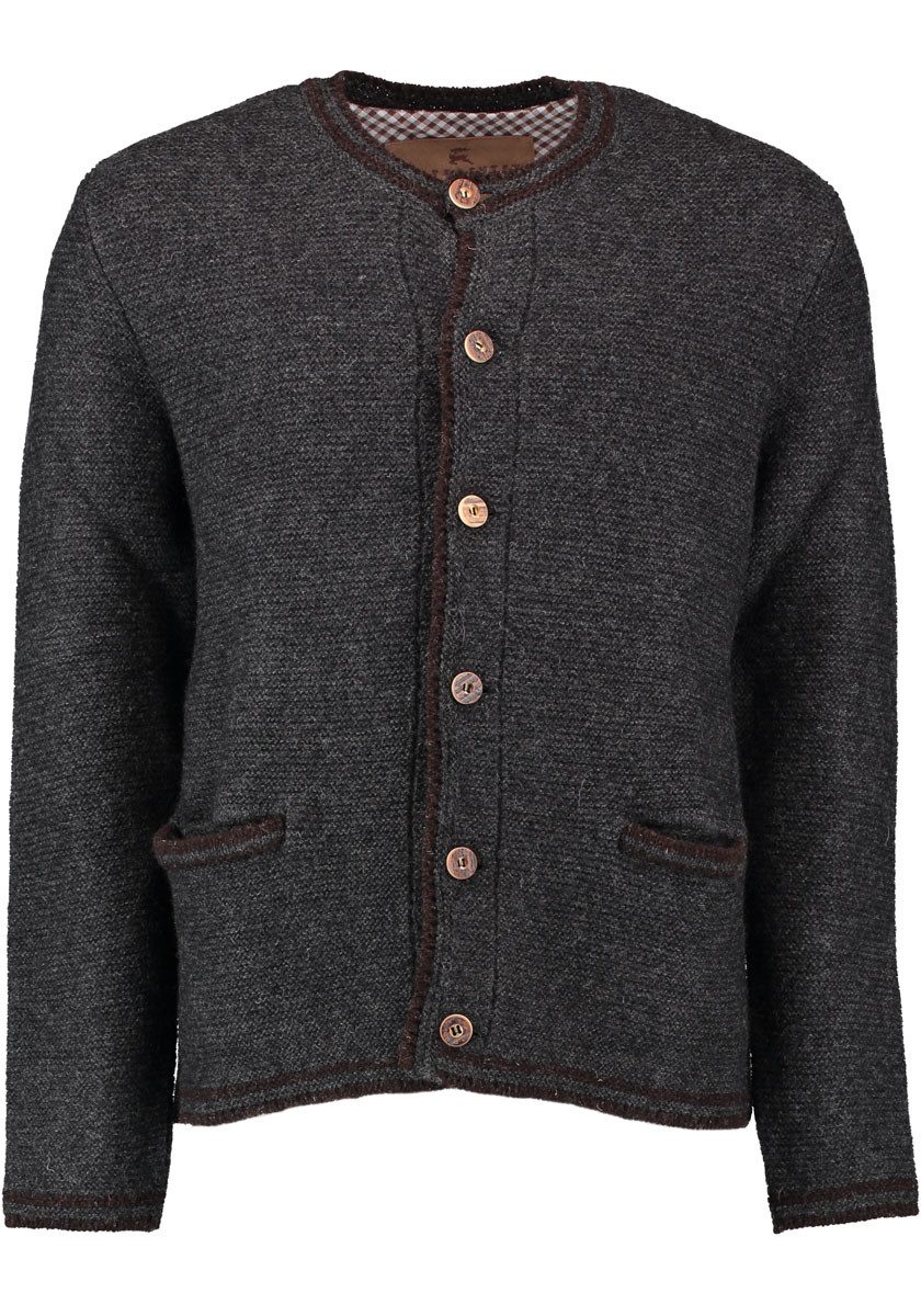 German Wear Trachtenstrickjacke OST-10 Trachten Wolljanker Strickjacke aus Wolle