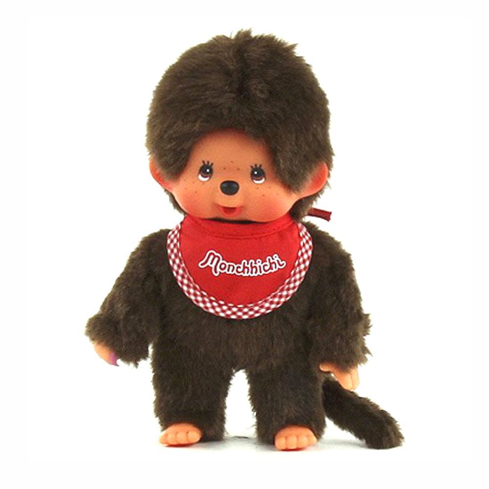 Sekiguchi Plüschfigur Monchhichi Plüschfigur Junge mit Latz rot/braun 20cm