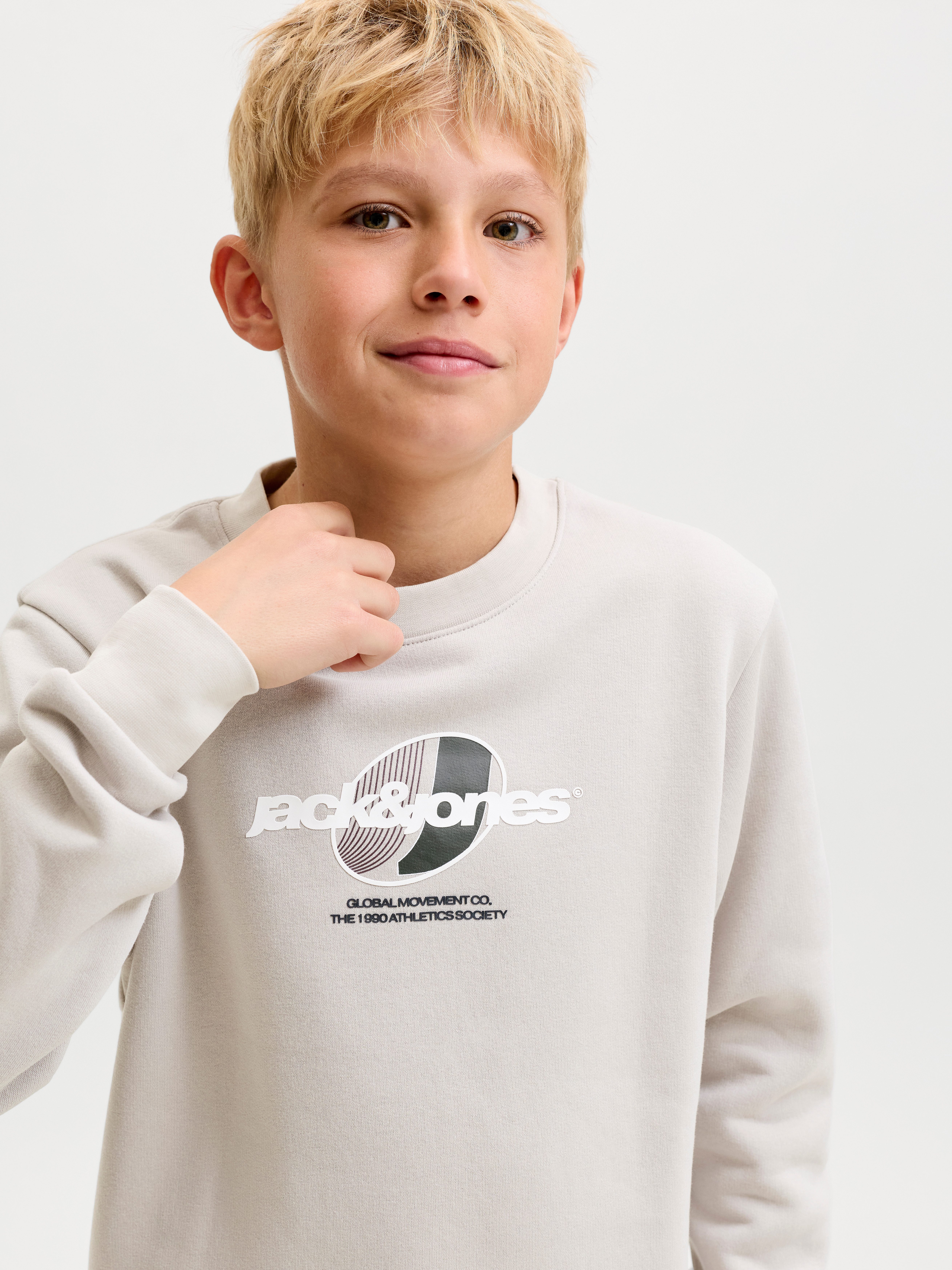 Jack & Jones Junior Sweatshirt JCOCLUB BRANDING SWEAT CREW NECK JNR Baumwollmischung, relaxed fit – Bild 3 von 5