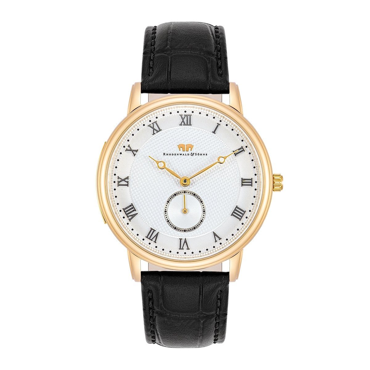Rhodenwald & Söhne Quarzuhr »Moonlight schwarz«, mit EchtlederArmband online kaufen OTTO