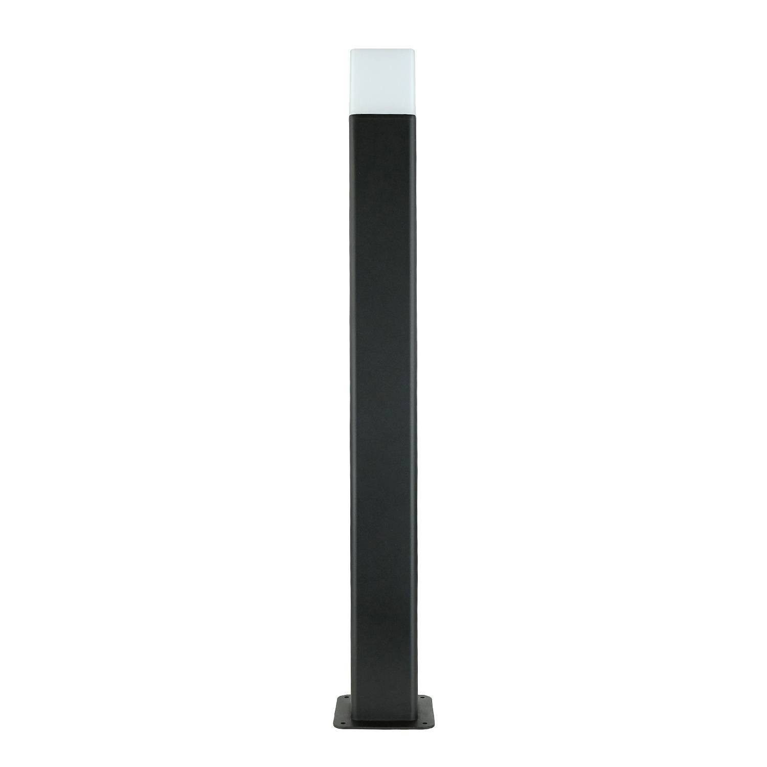 Licht-Erlebnisse Pollerleuchte STAVANGER, LED fest integriert, Warmweiß, LED Aluminium 50 cm hoch IP44 Schwarz Weiß eckig 900 lm Modern