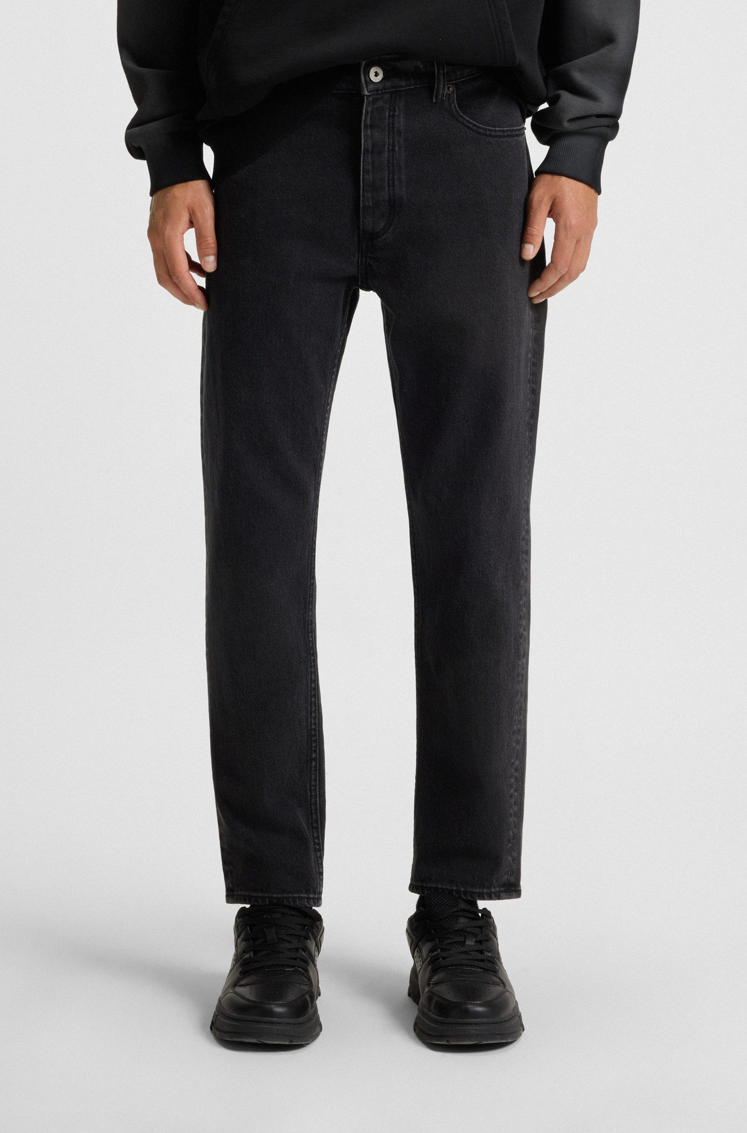 HUGO Blue Tapered-fit-Jeans Brody mit Stone-washed-Finish günstig online kaufen