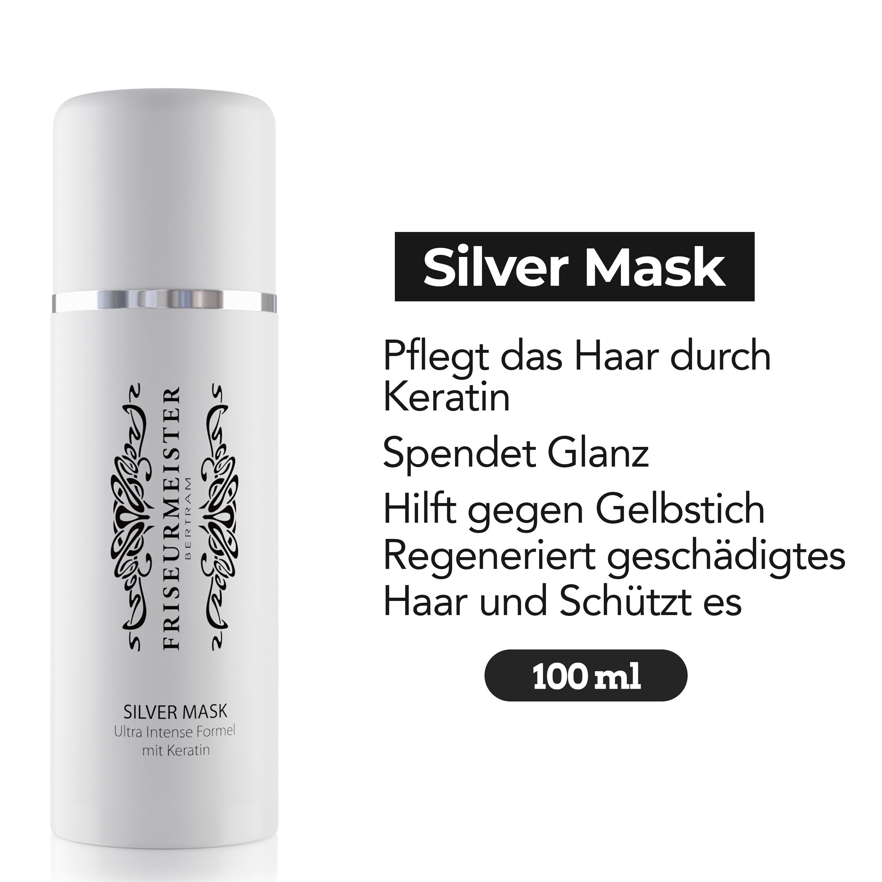 Haarmaske mit Haar Silbermaske Silver maske Friseurmeister 100ml Mask Keratin
