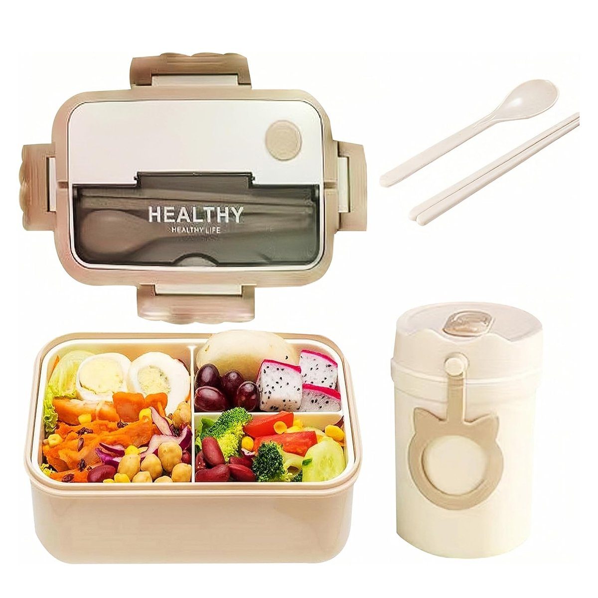 Jormftte Lunchbox Bento Box Lunchbox für Erwachsene,Kinder,mit 3 Fächern Lunchbox