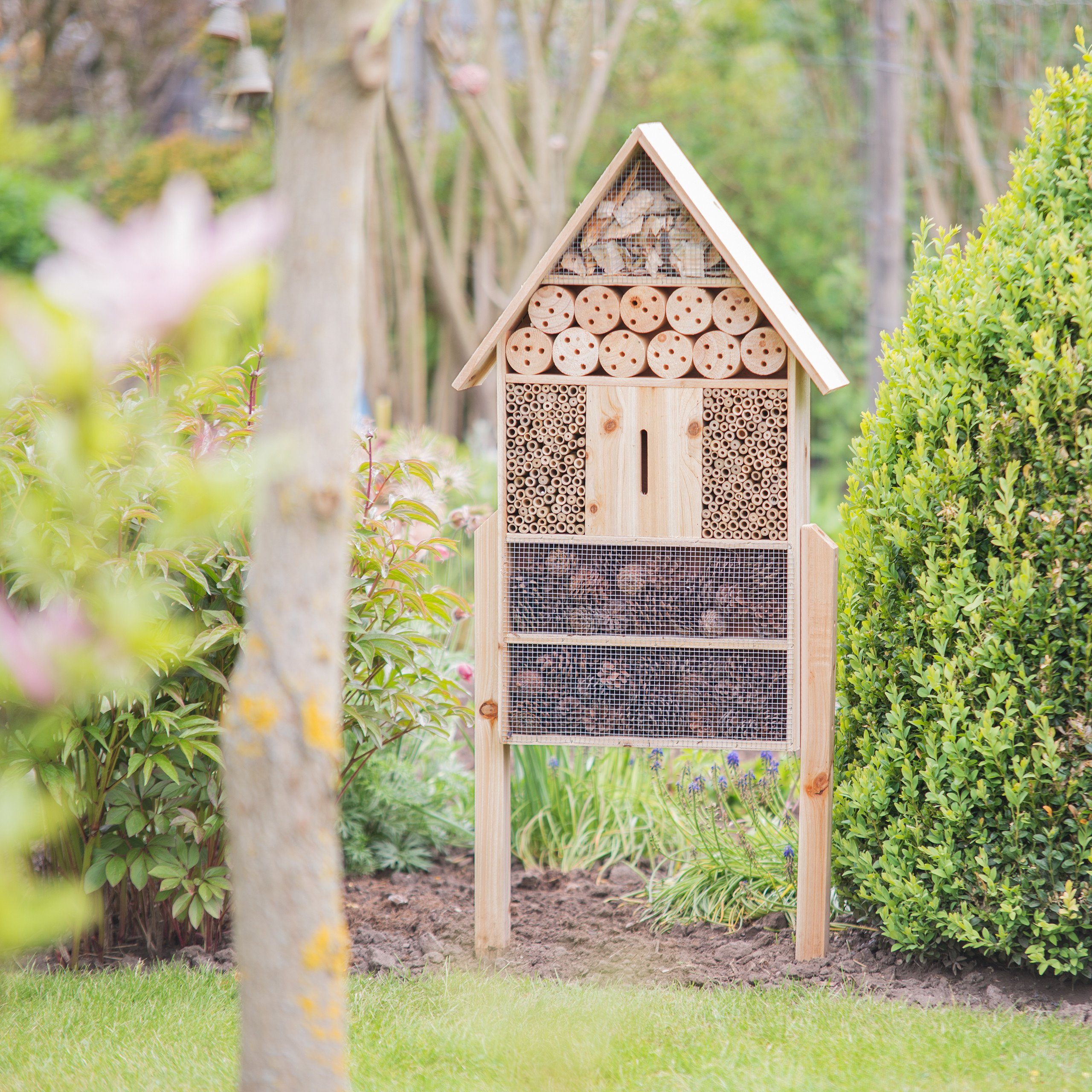 relaxdays Insektenhotel natur Größe XL