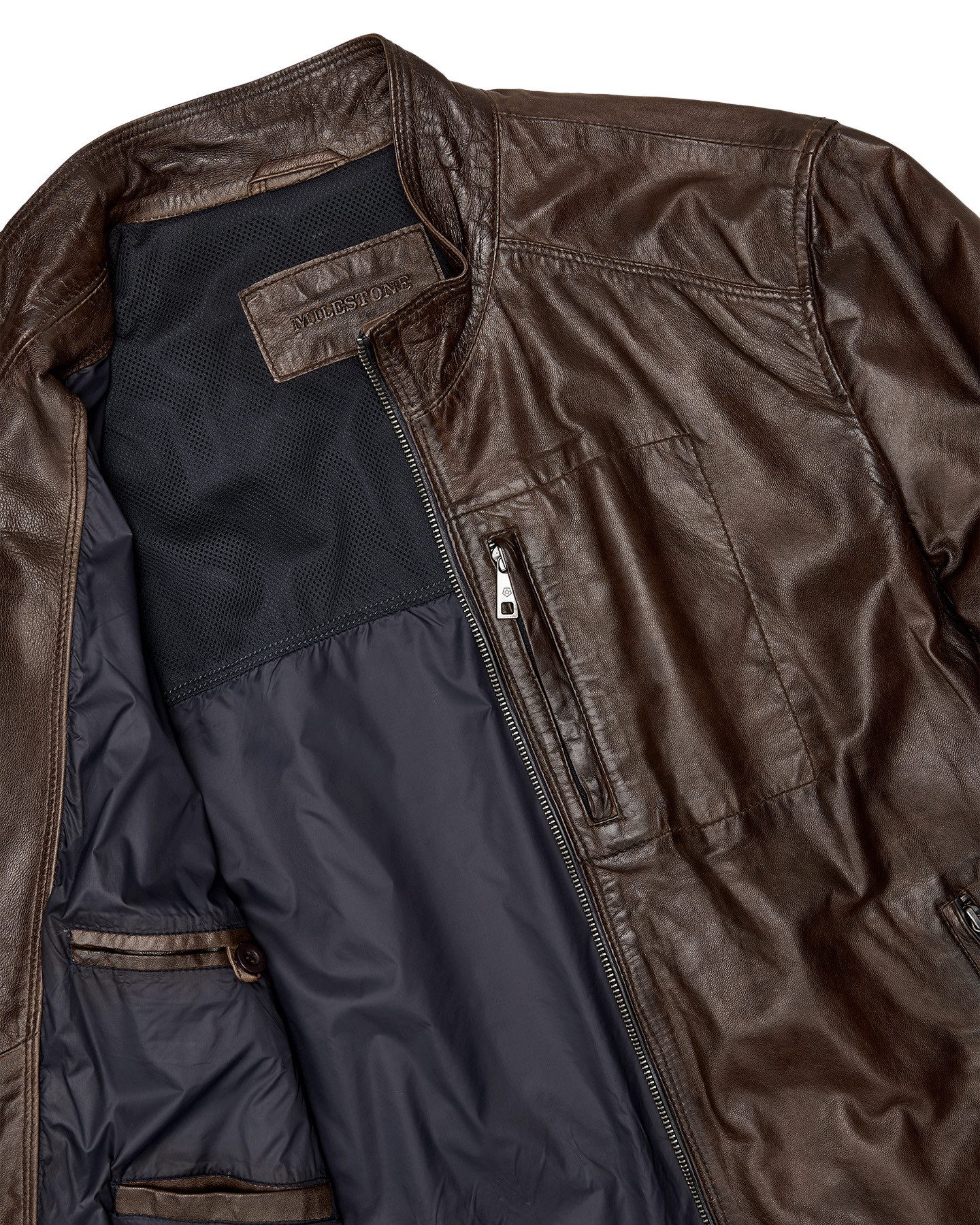 Milestone Lederjacke MSJumper Herren Bikerjacke Jacke Leder
