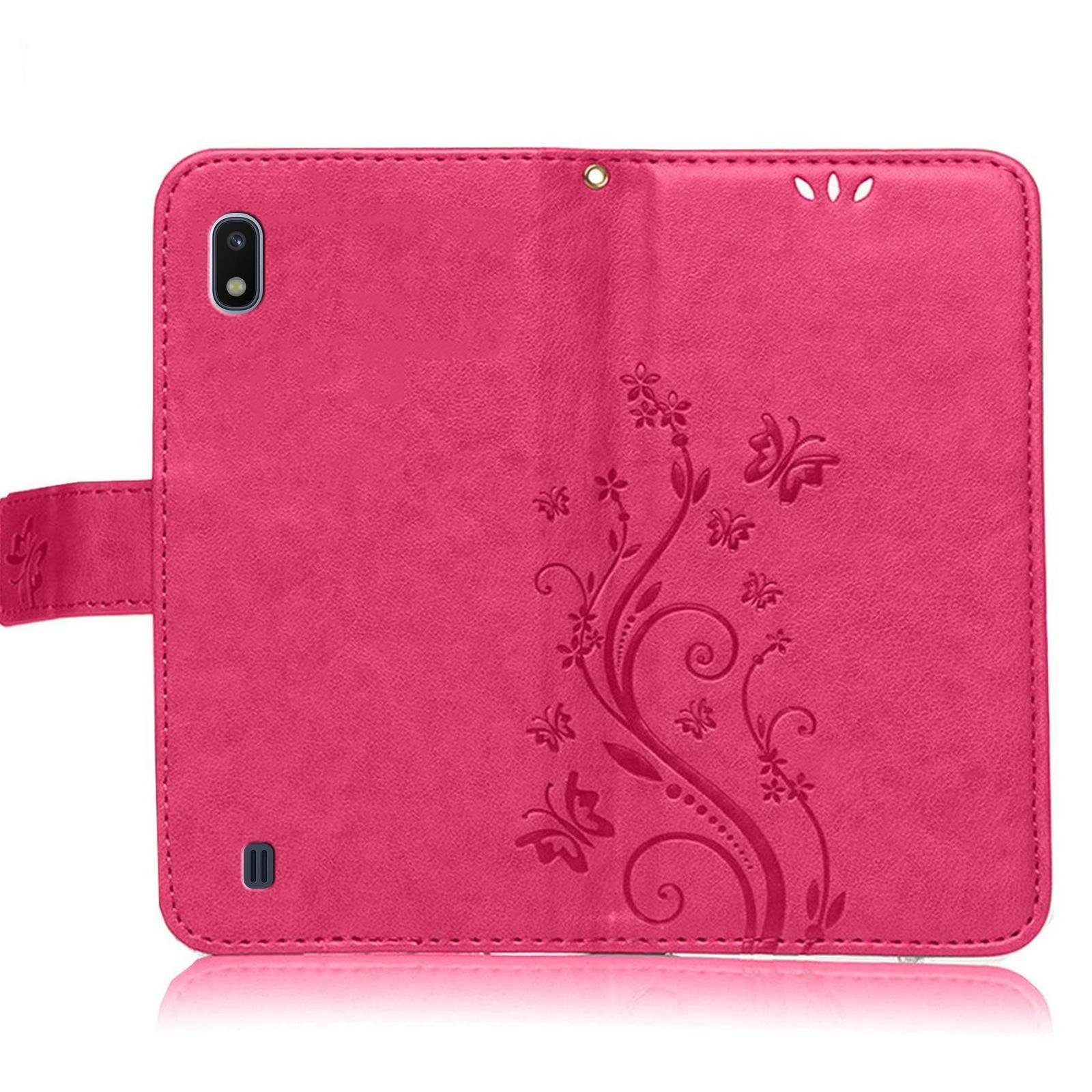 Numerva Handyhülle Bookstyle Flower für Samsung Galaxy A10, Handy Tasche Schutzhülle Klapphülle Flip Cover mit Blumenmuster