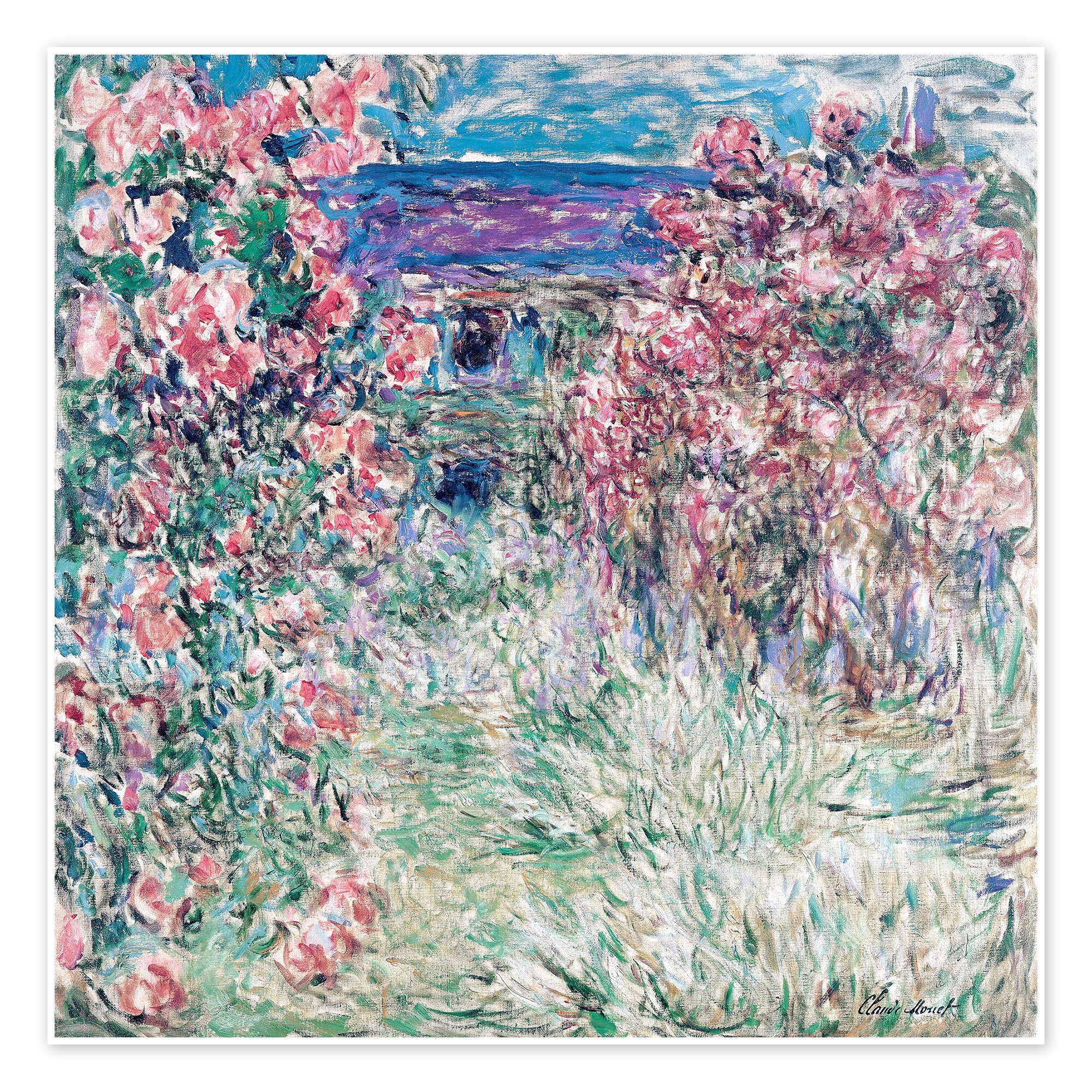 Posterlounge Wandbild Das Haus in den Rosen, Claude Monet, erhältlich als Poster, Leinwandbild, Wandsticker oder Acrylglasbild