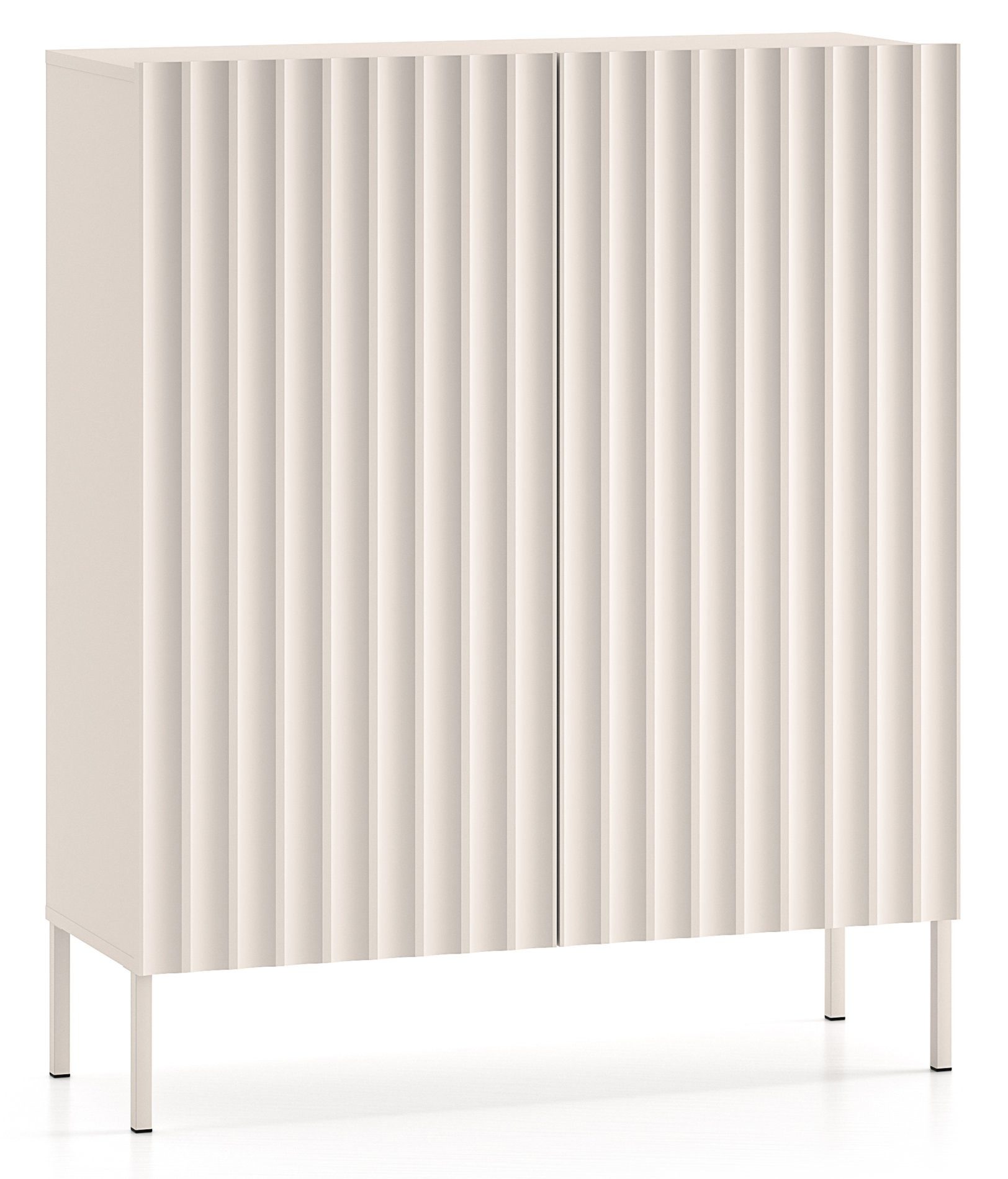 Selsey Highboard DERRIVA, 2-türig mit geriffelten Fronten, 3 Fächern, 120x100x37 cm