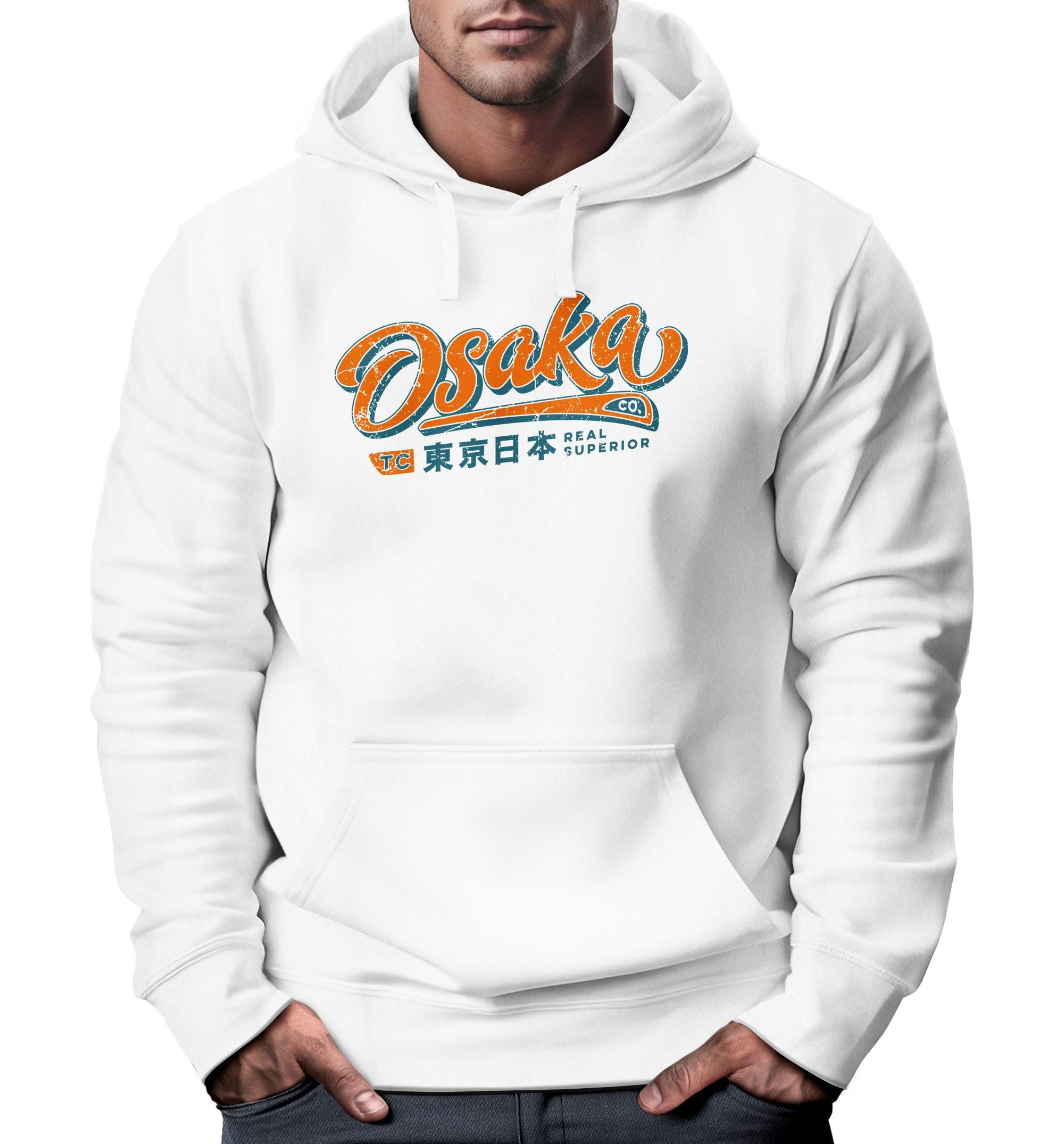 Hoodie Hoodie Herren japanische Schriftzeichen Japan Schriftzug Osaka