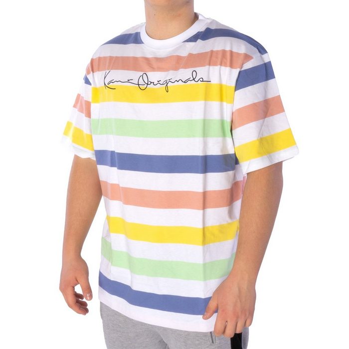 Karl Kani T-Shirt Karl Kani Originals Stripe Tee T-Shirt Herren Shirt mint light rose (1-tlg)