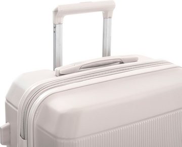 Heys Hartschalen-Trolley Neo weiß, 66 cm, 4 Rollen, Reisegepäck Koffer mittel groß TSA Schloss Volumenerweiterung