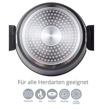 Cheffinger Topf-Set XXL 14 tlg Kochtopfset Abnehmbare Griffe Pfanne +4 Küchenhelfer, (14-tlg)