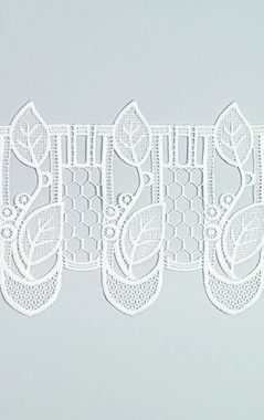 Scheibengardine Blättergirlande, Plauener Spitze®, (1 St), transparent, HxB 17x44cm