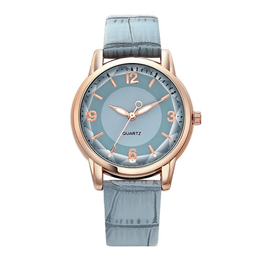 YSDYM Quarzuhr Damenuhr, kreative Uhr mit zweifarbigem Zifferblatt, Quarzuhr blau